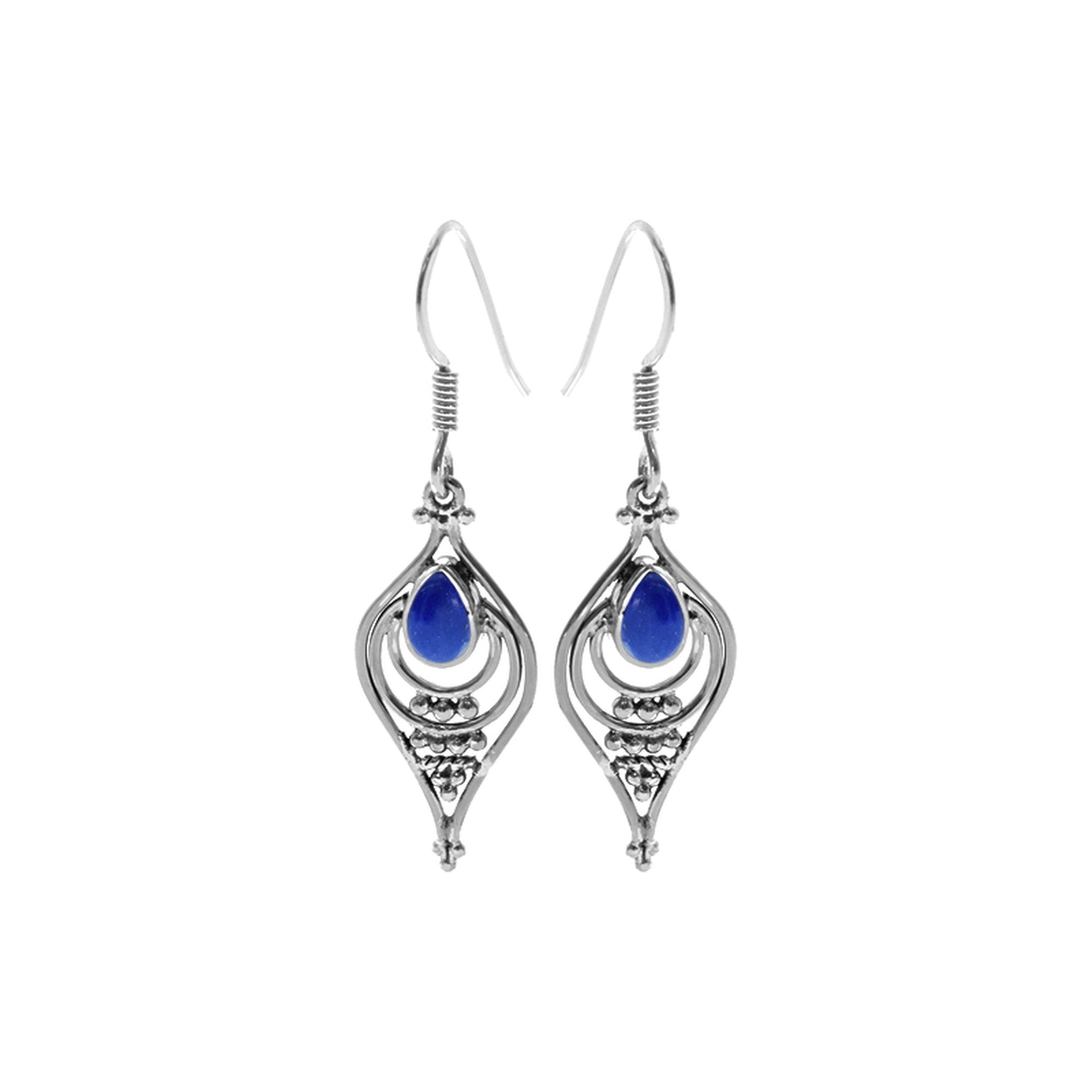 Isla ellipse lapis lazuli earrings