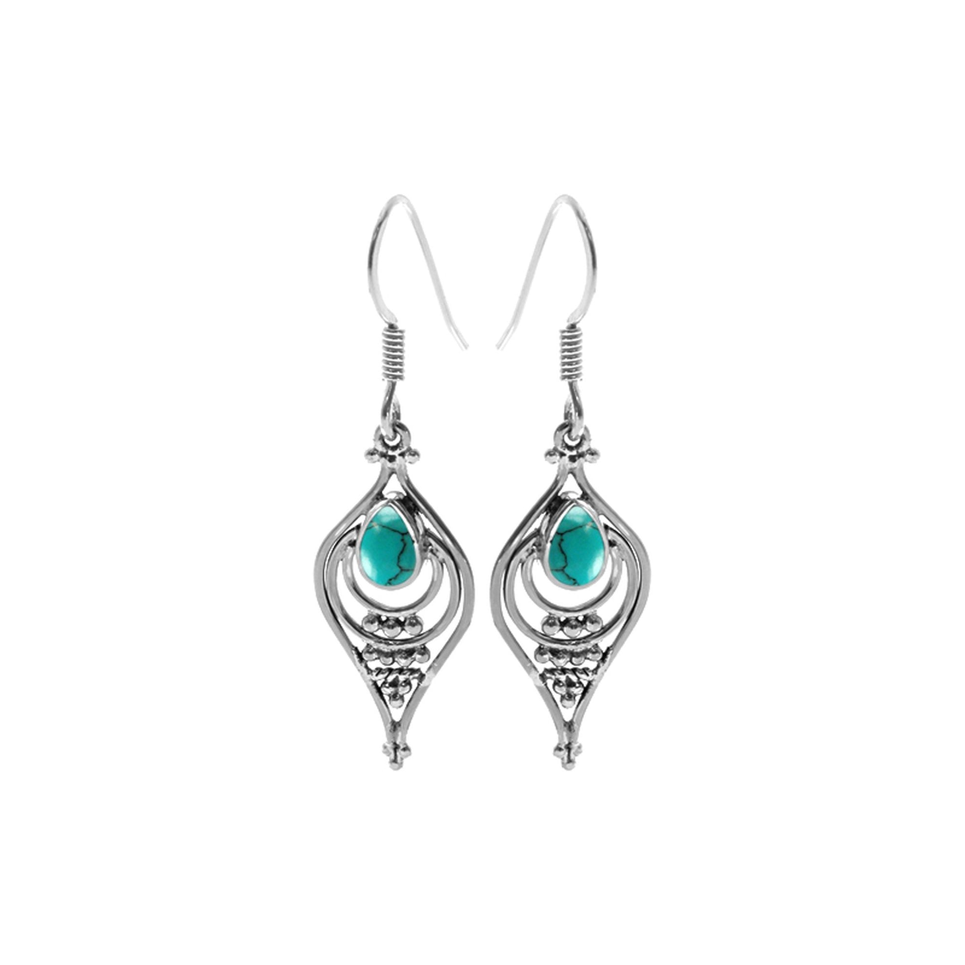 Isla ellipse turquoise earrings