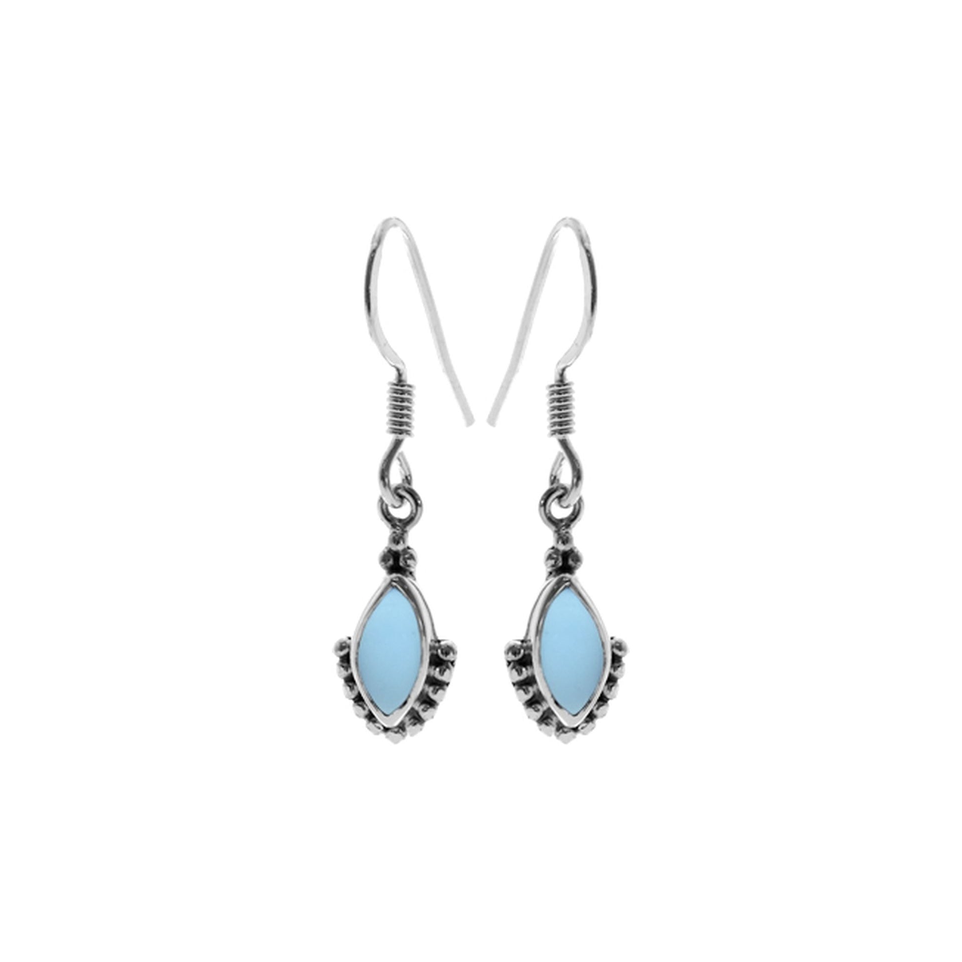 Isla marquis blue chalcedony earrings
