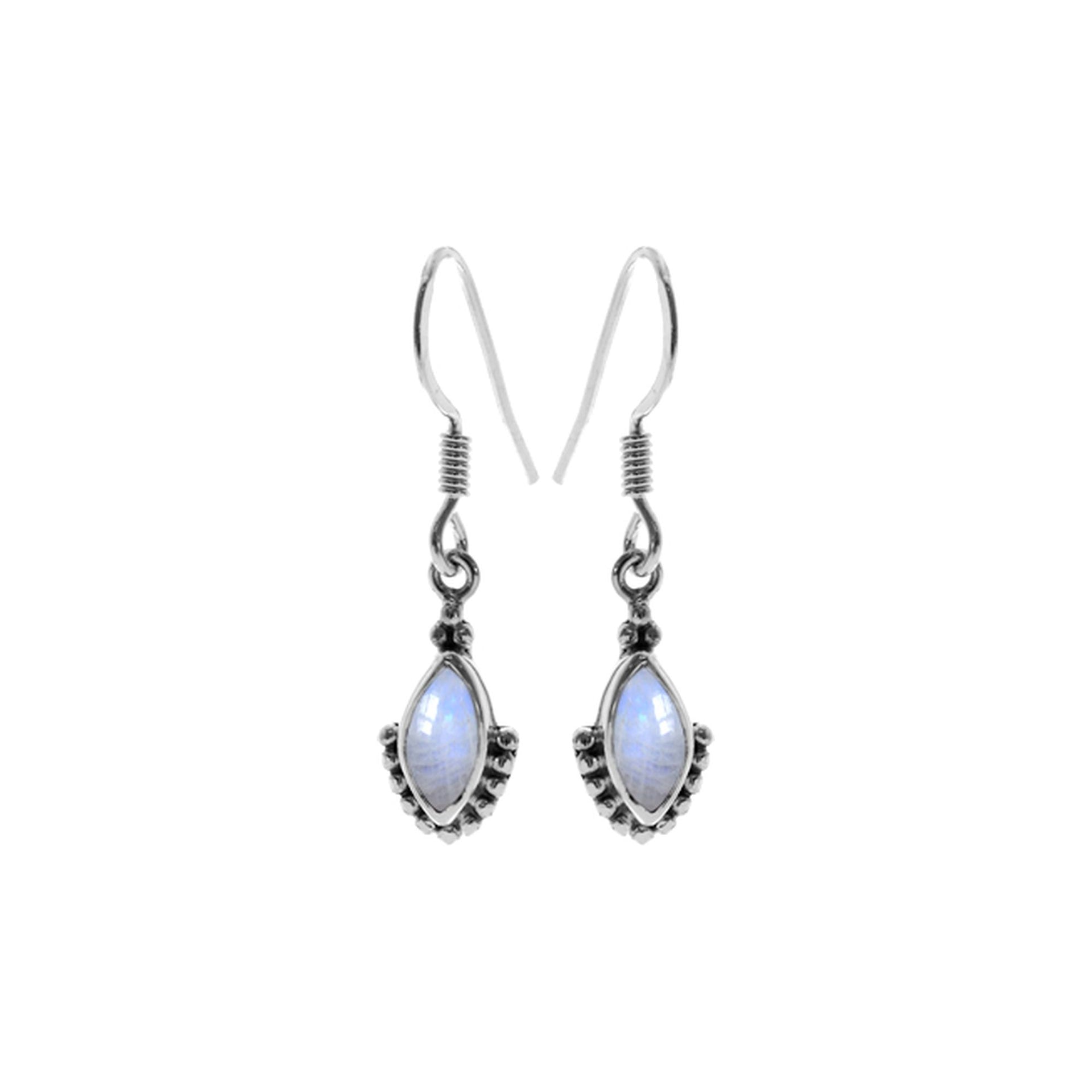 Isla marquis rainbow moonstone earrings