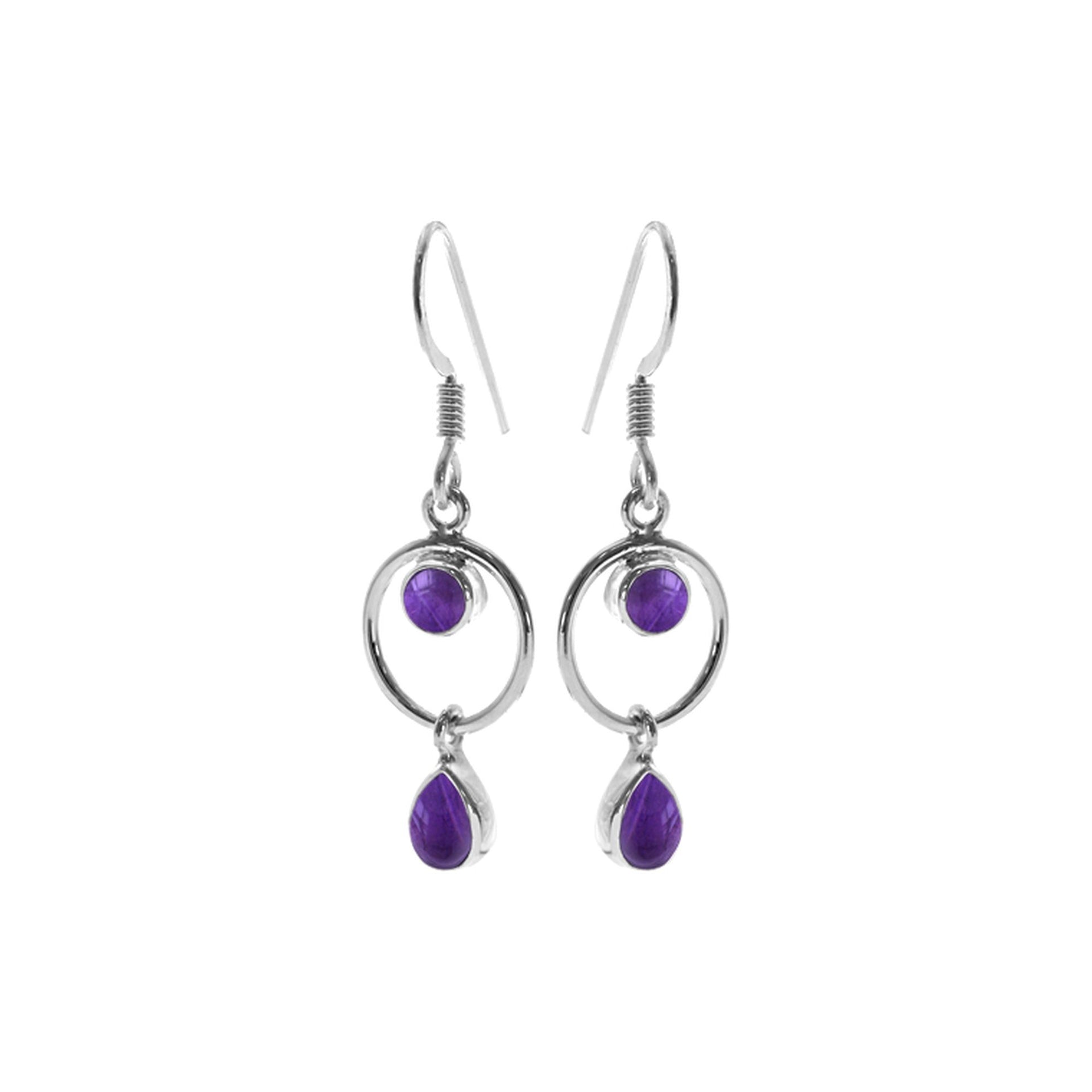 Ivy amethyst charm earrings