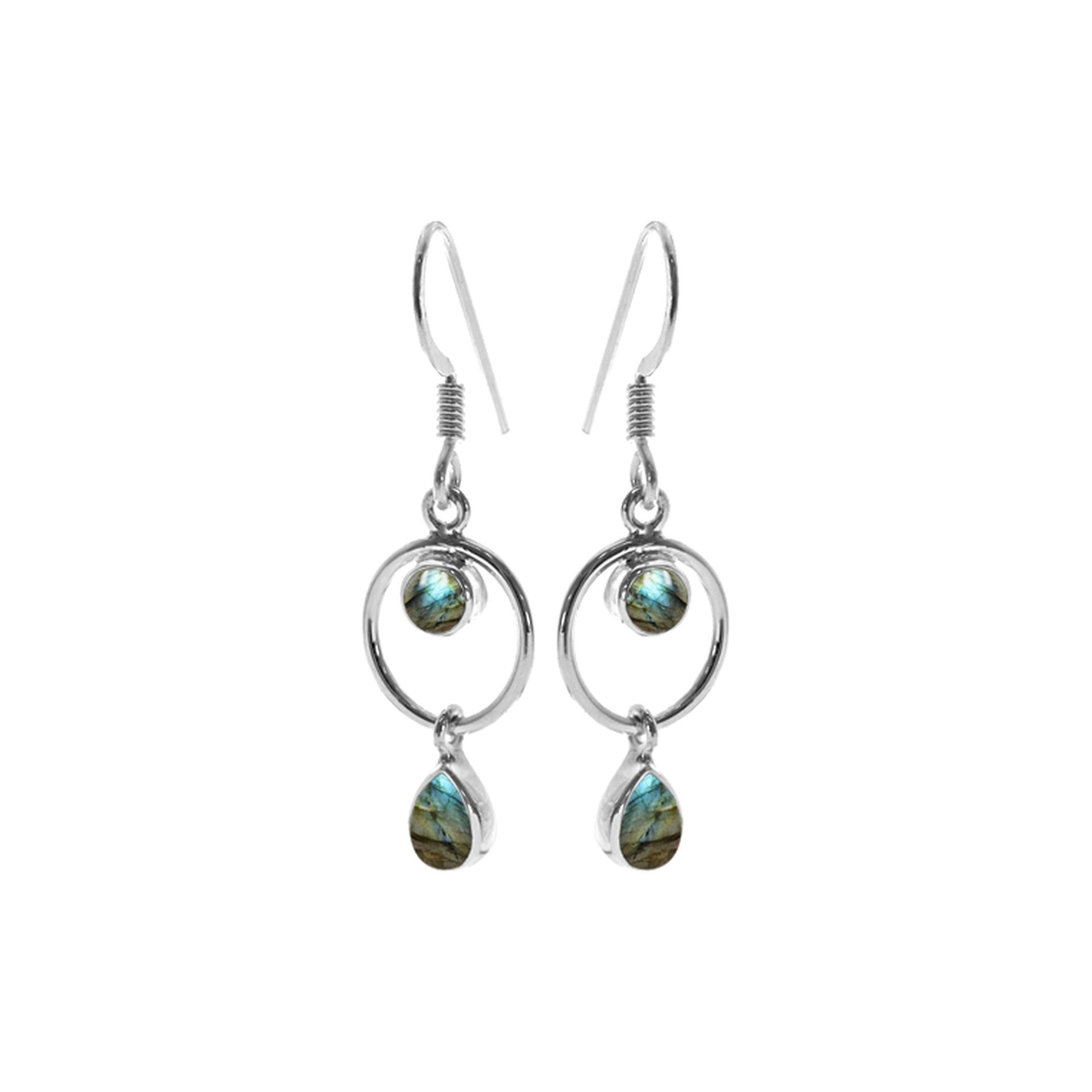 Ivy labradorite charm earrings