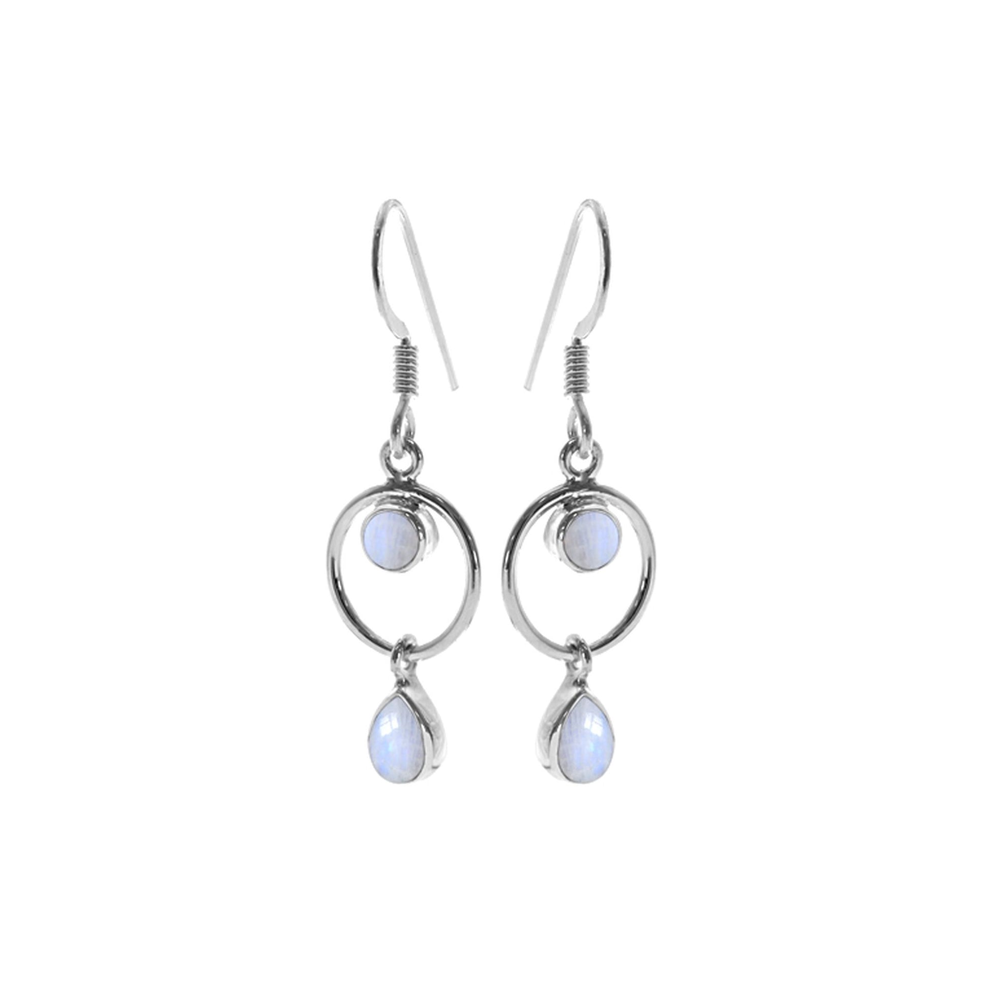 Ivy rainbow moonstone charm earrings