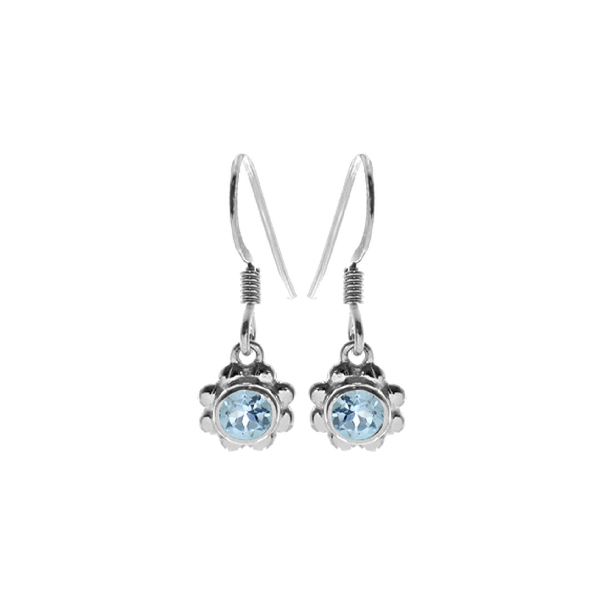 Matilda blue topaz petal earrings