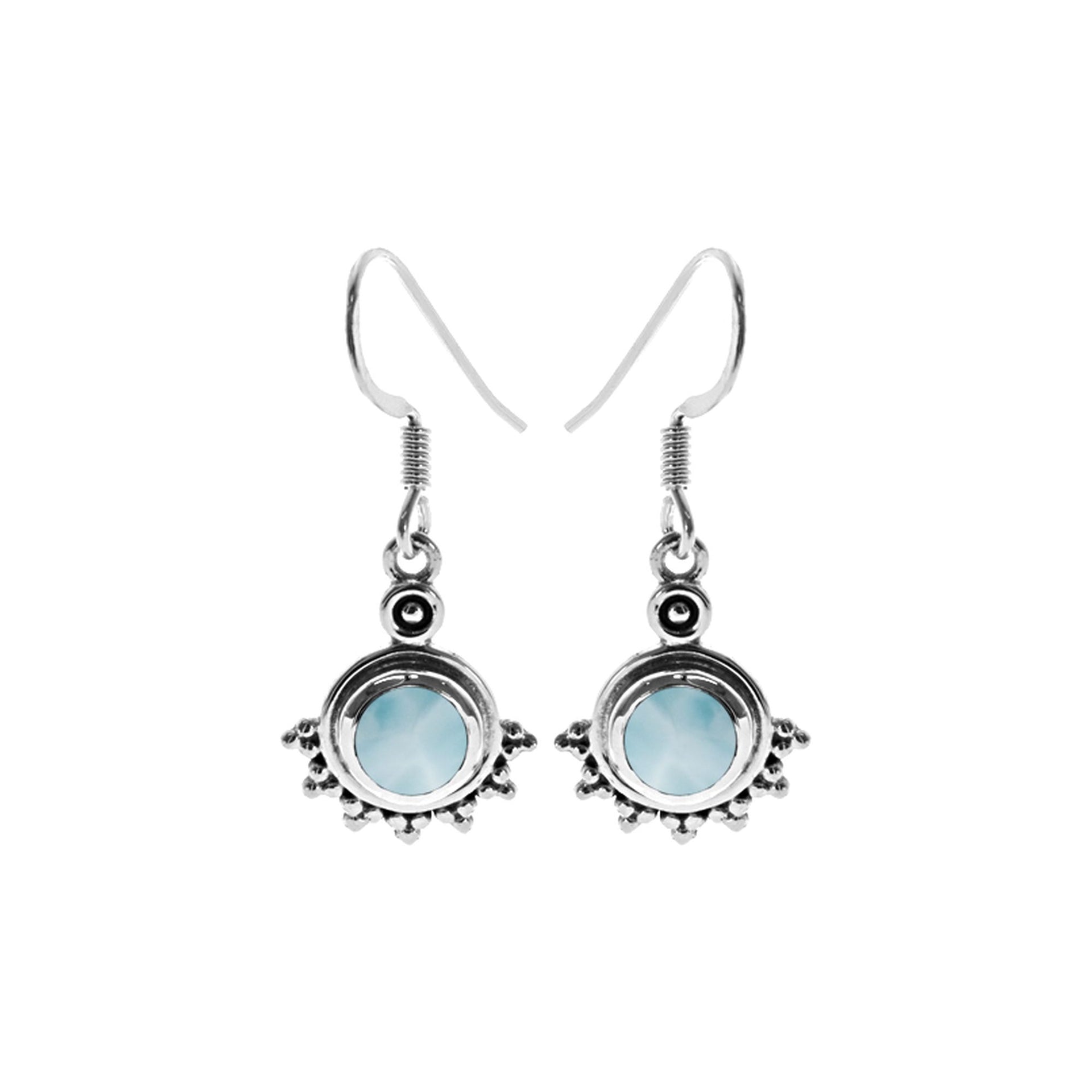Catalina half surround larimar earrings