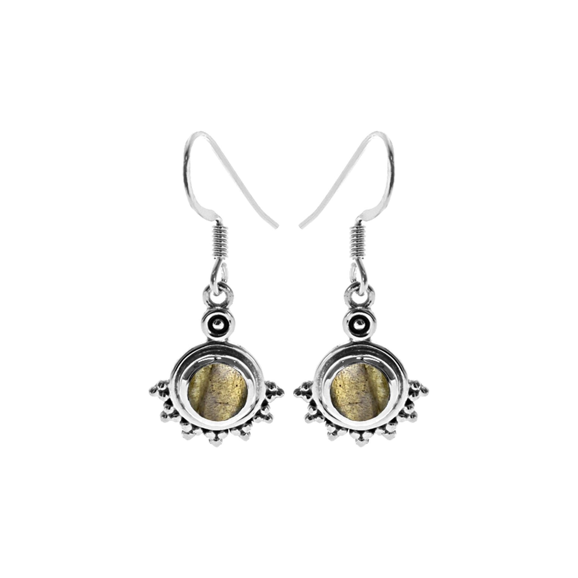 Catalina half surround labradorite earrings