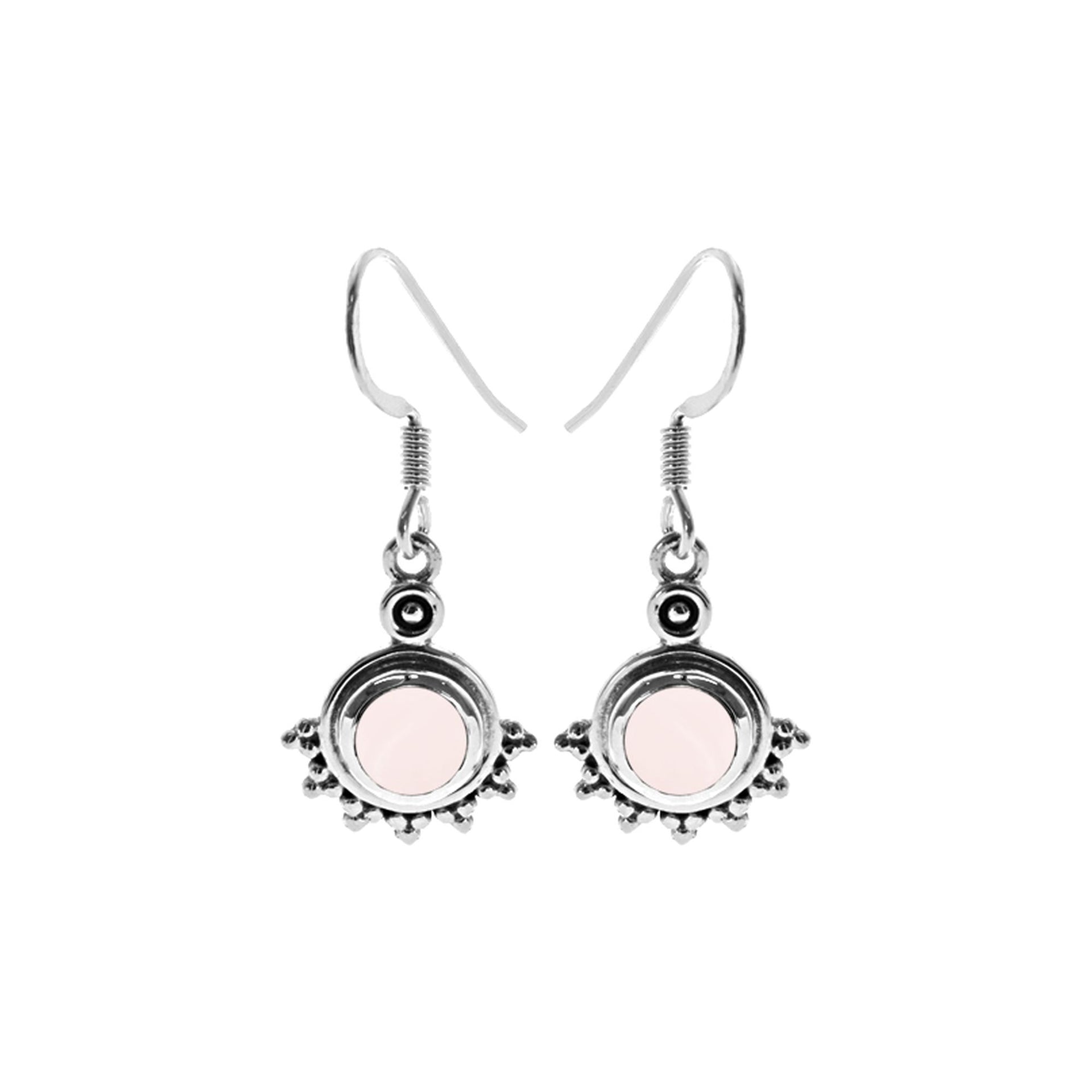 Catalina half surround rose quartz earrings