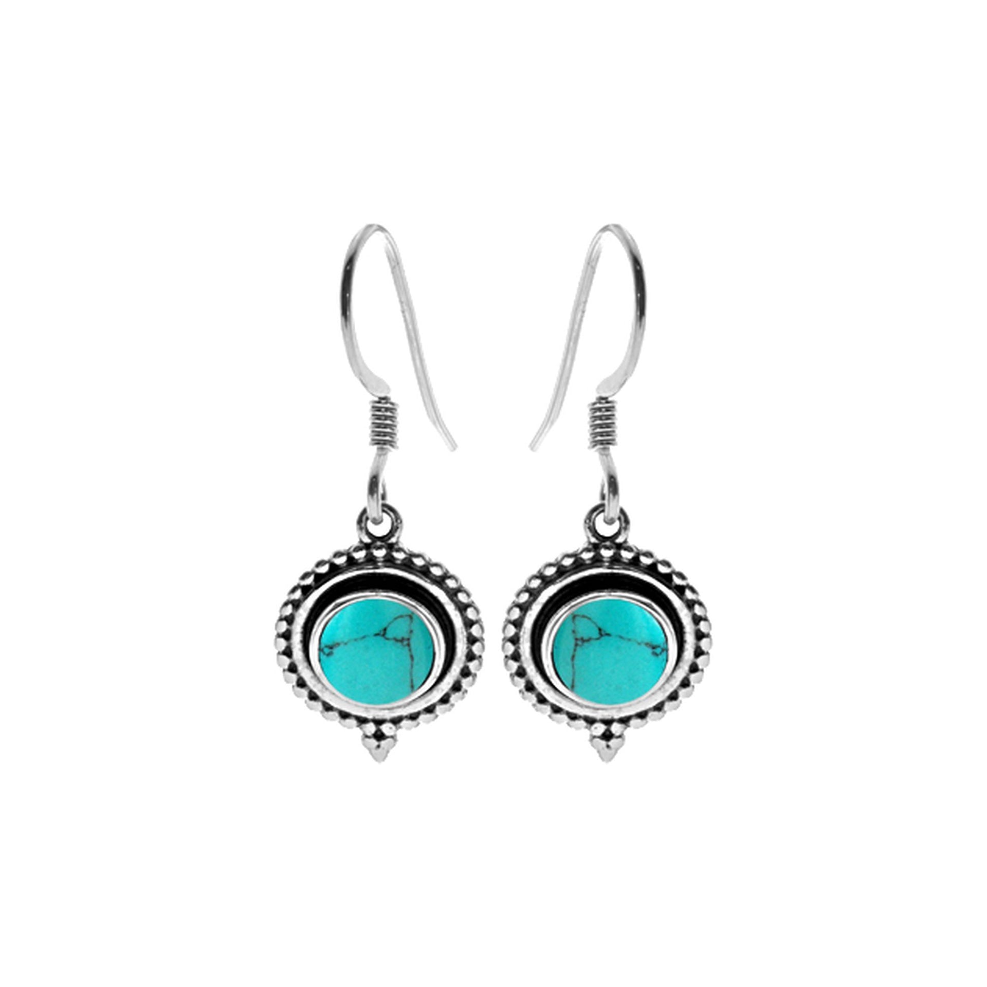 Isla oxidised surround turquoise drops