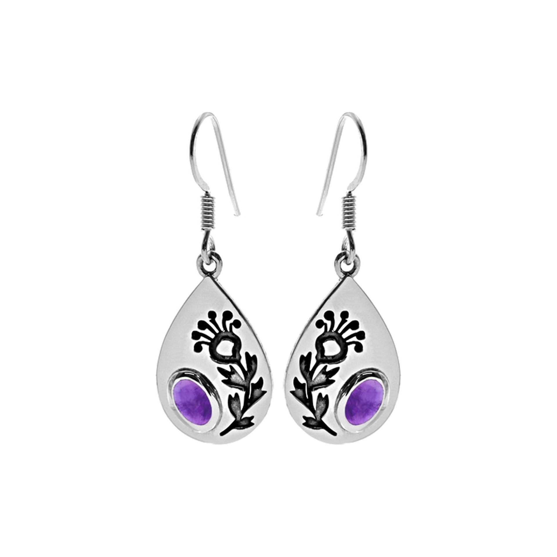 Catalina dandelion amethyst earrings