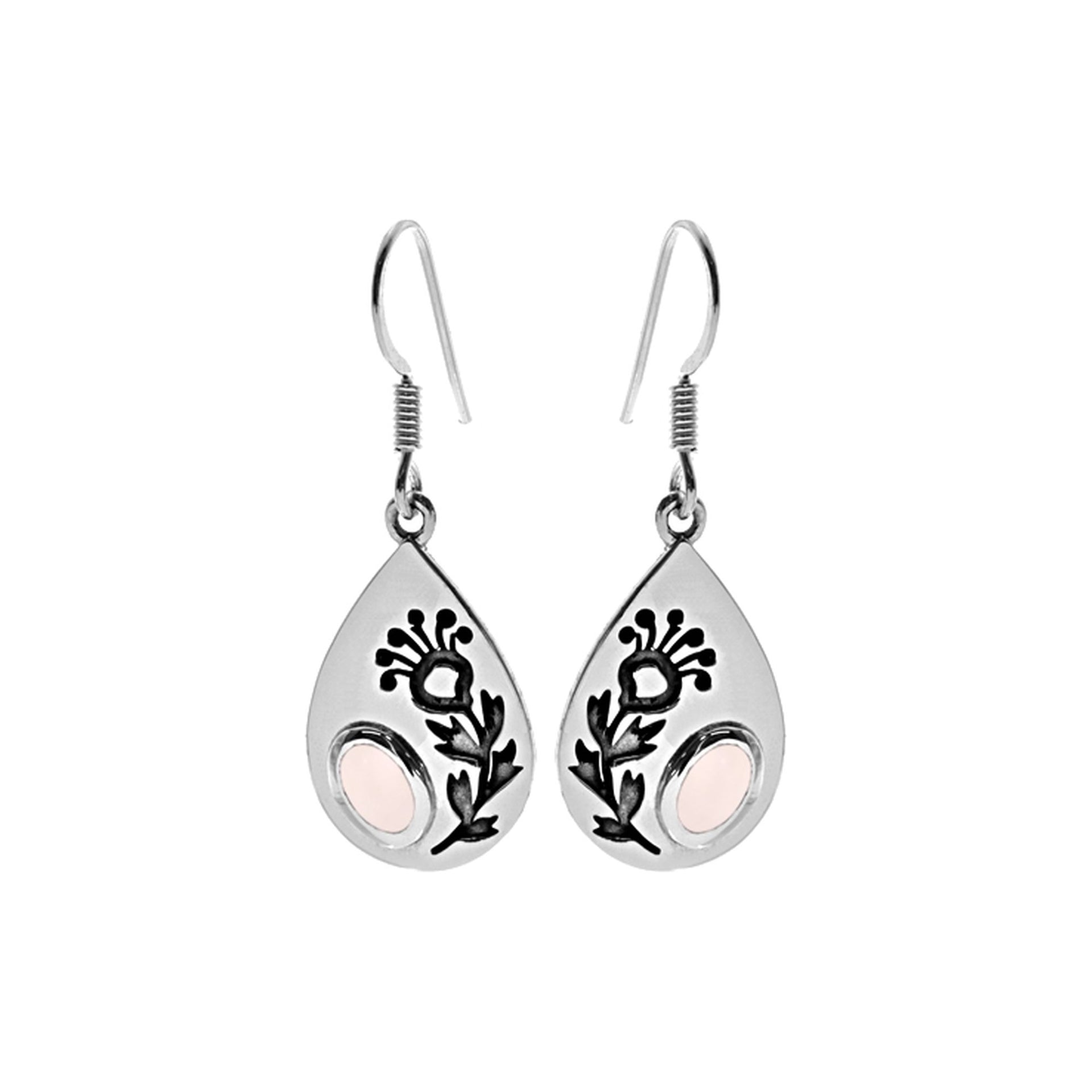 Catalina dandelion rose quartz earrings