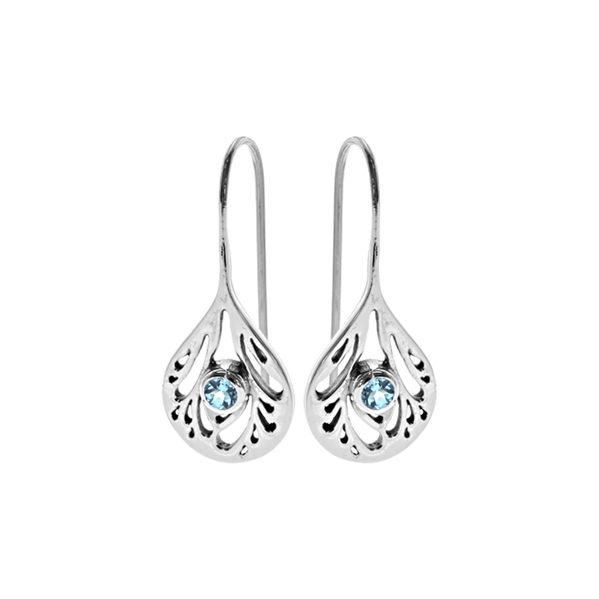 Catalina cut out blue topaz earrings