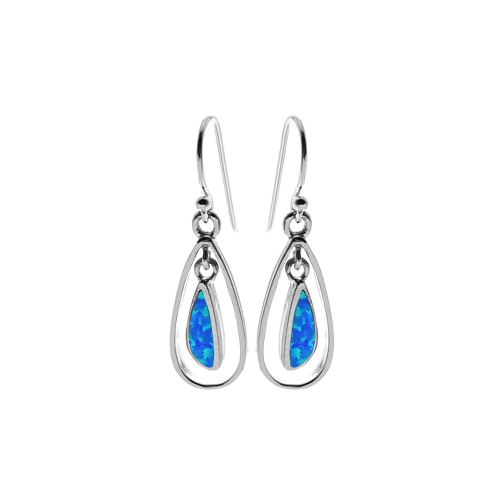 Antoinette blue opalique teardrop earrings