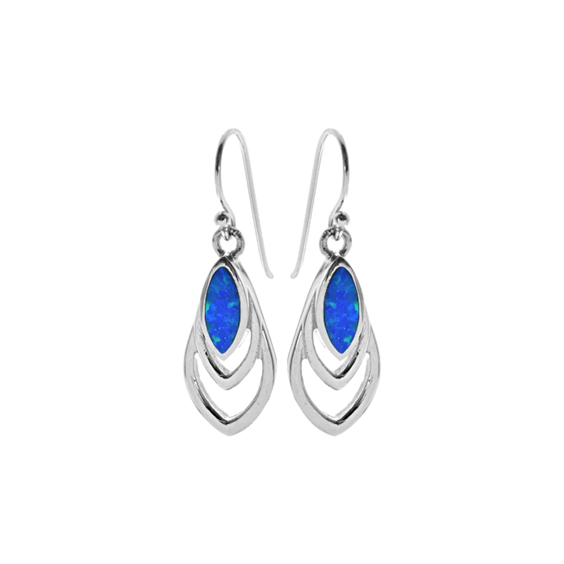 Antoinette triple marquis blue opalique earrings