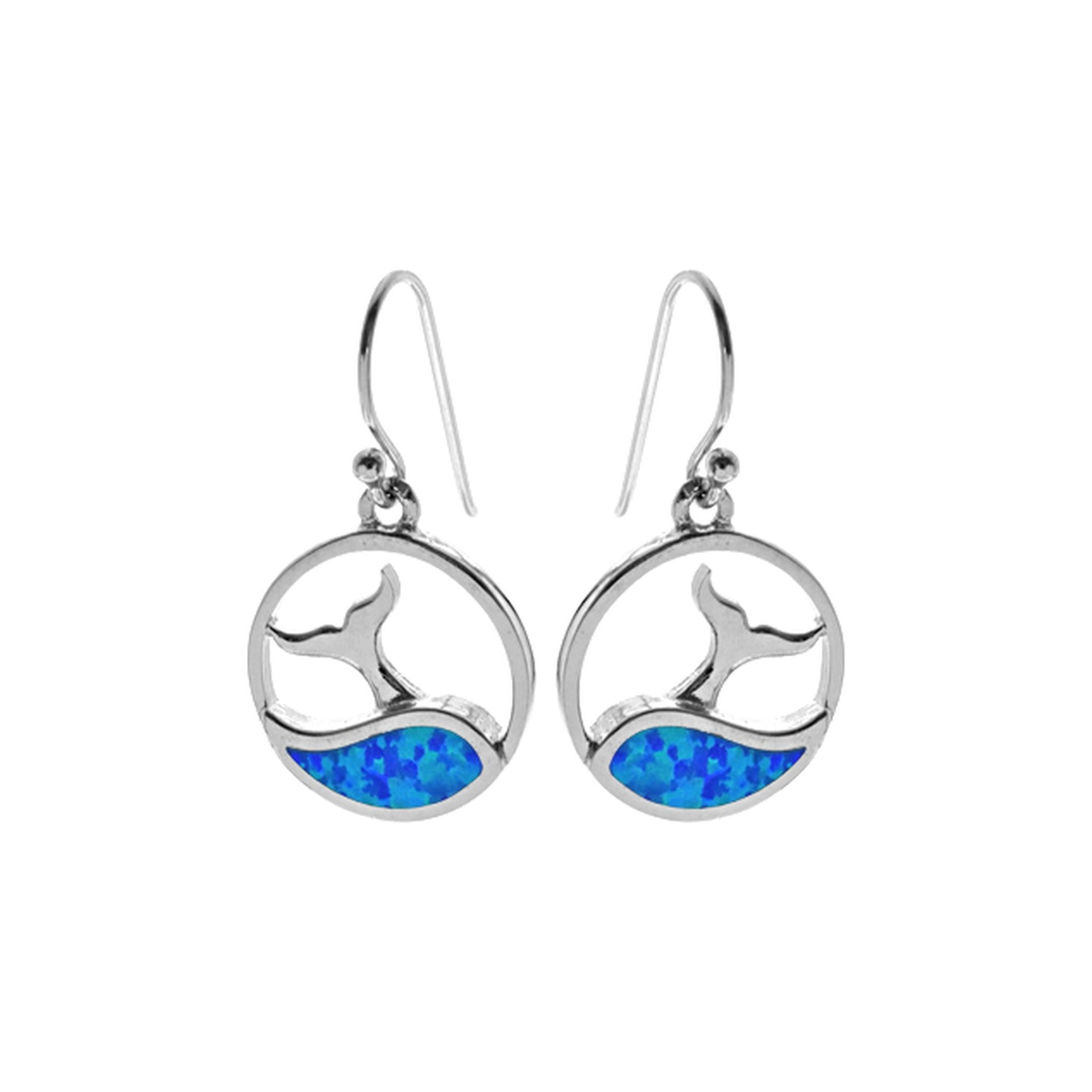 Ana whale wave blue opalique earrings