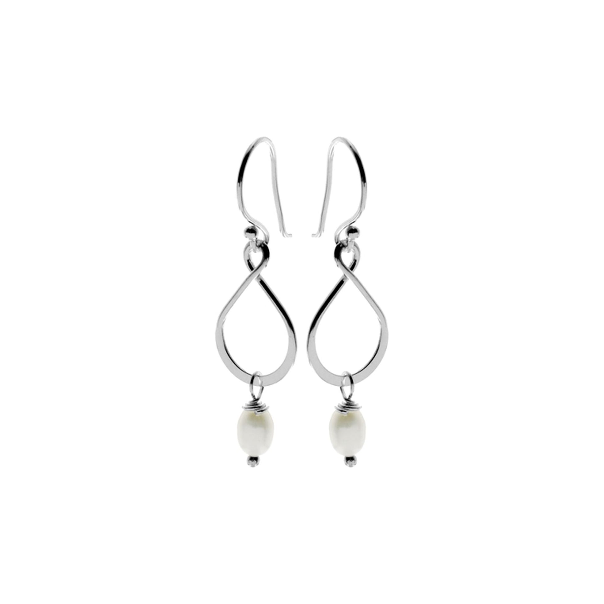 Astrid pearl droplet twist earrings
