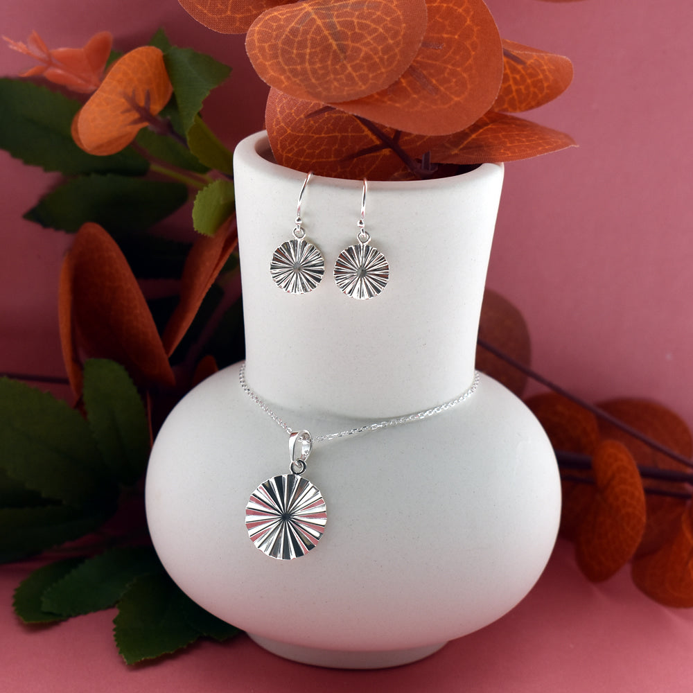 Bria round fan earrings