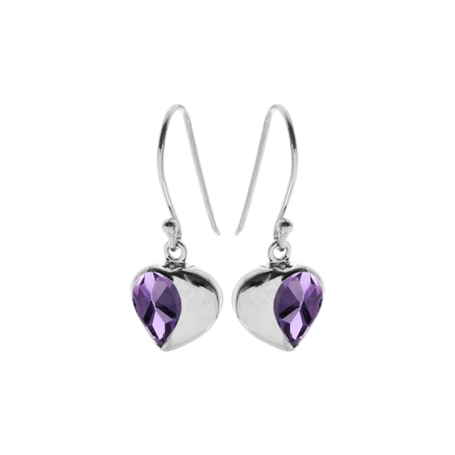Lola half amethyst heart earrings