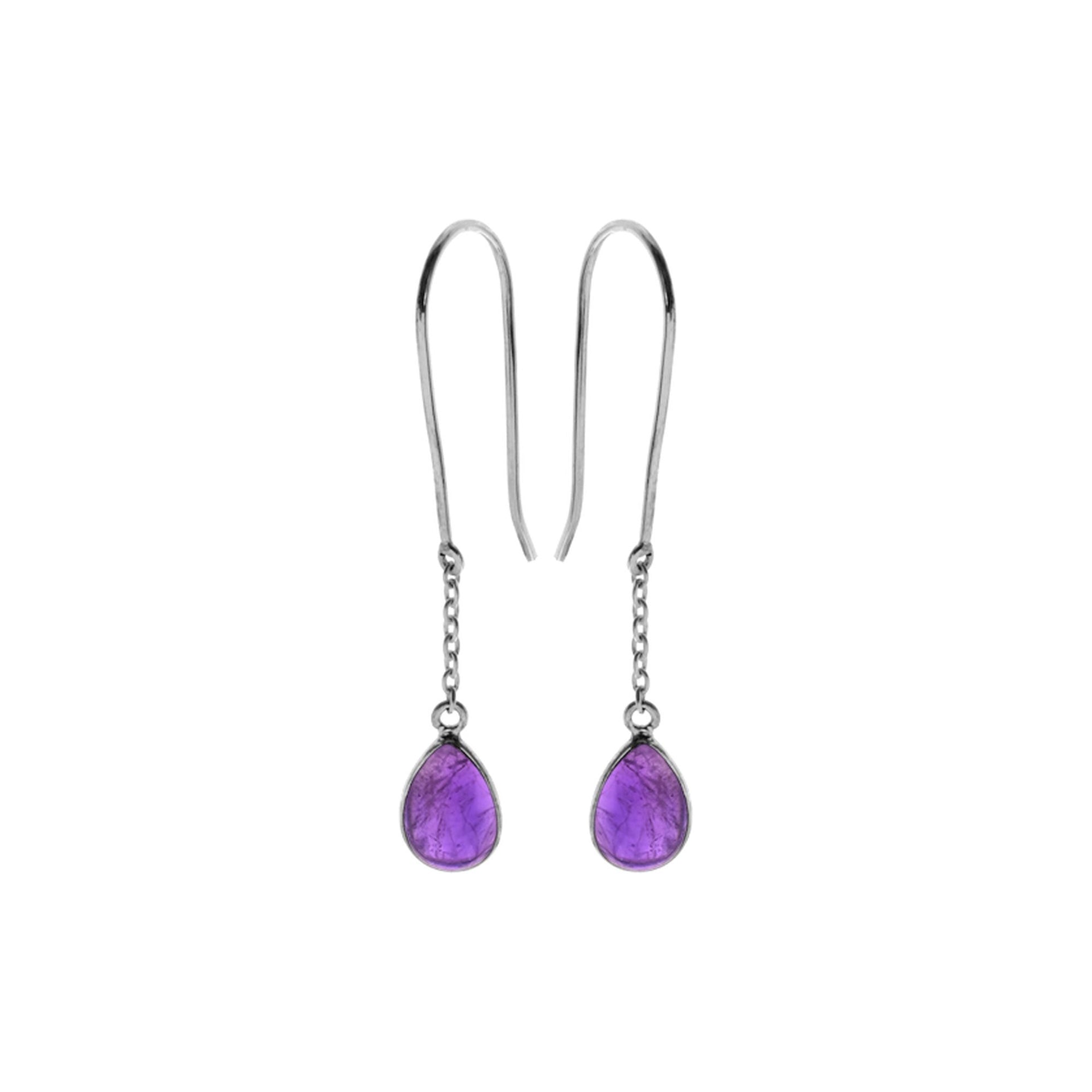 Bridget amethyst and chain earrings