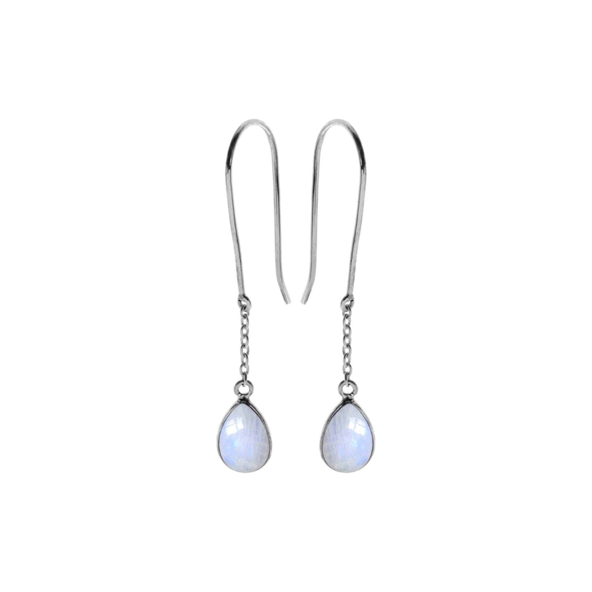 Bridget rainbow moonstone and chain earrings