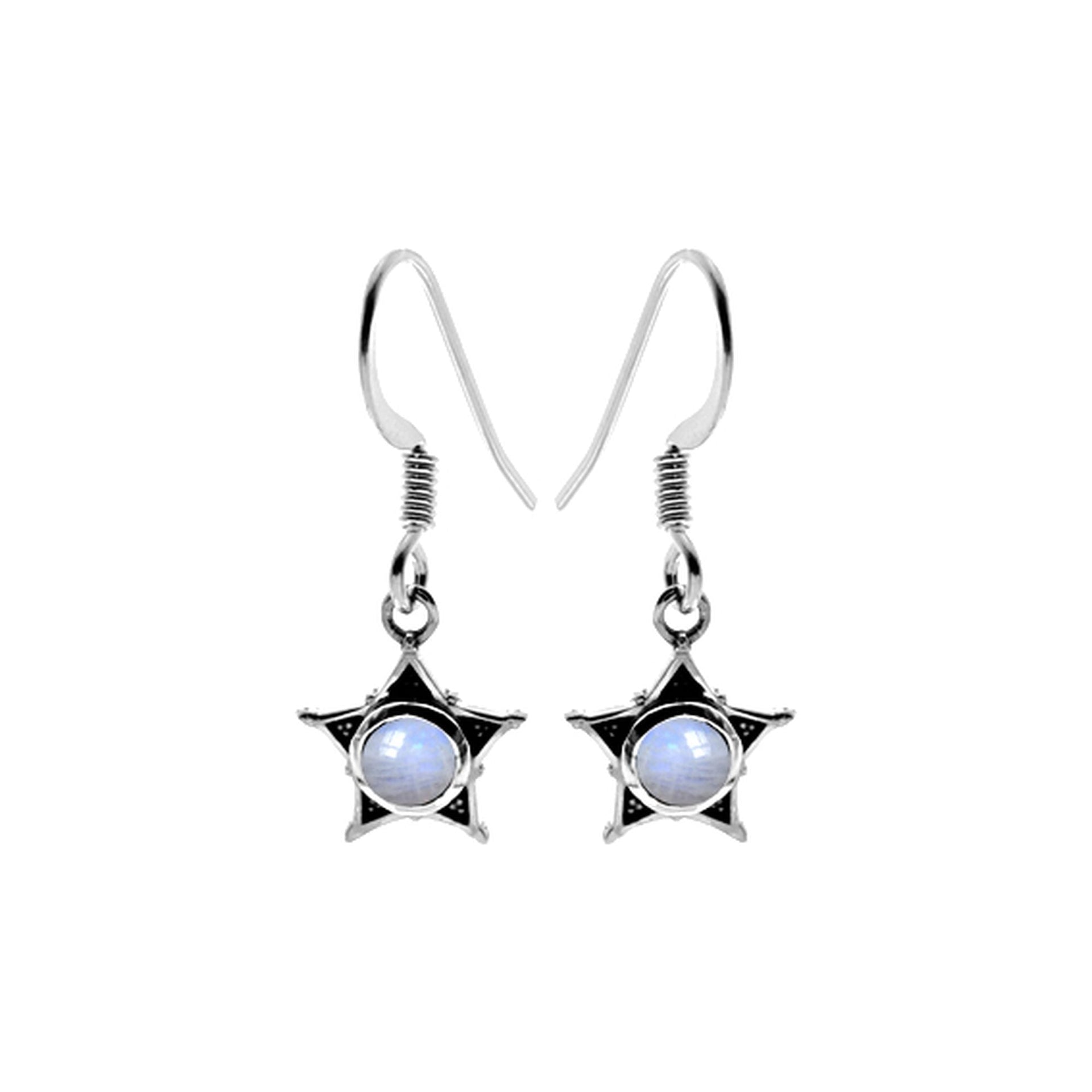 Catalina rainbow moonstone star earrings