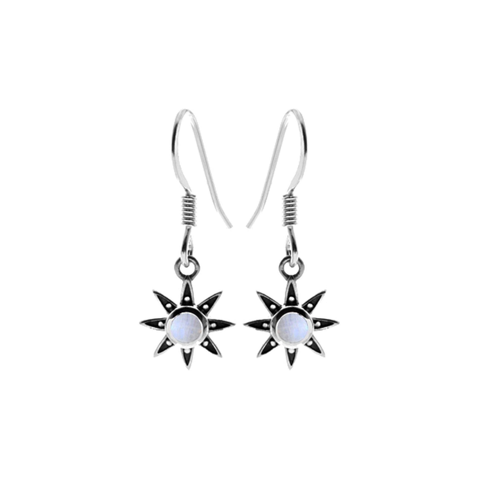 Catalina rainbow moonstone sunburst earrings