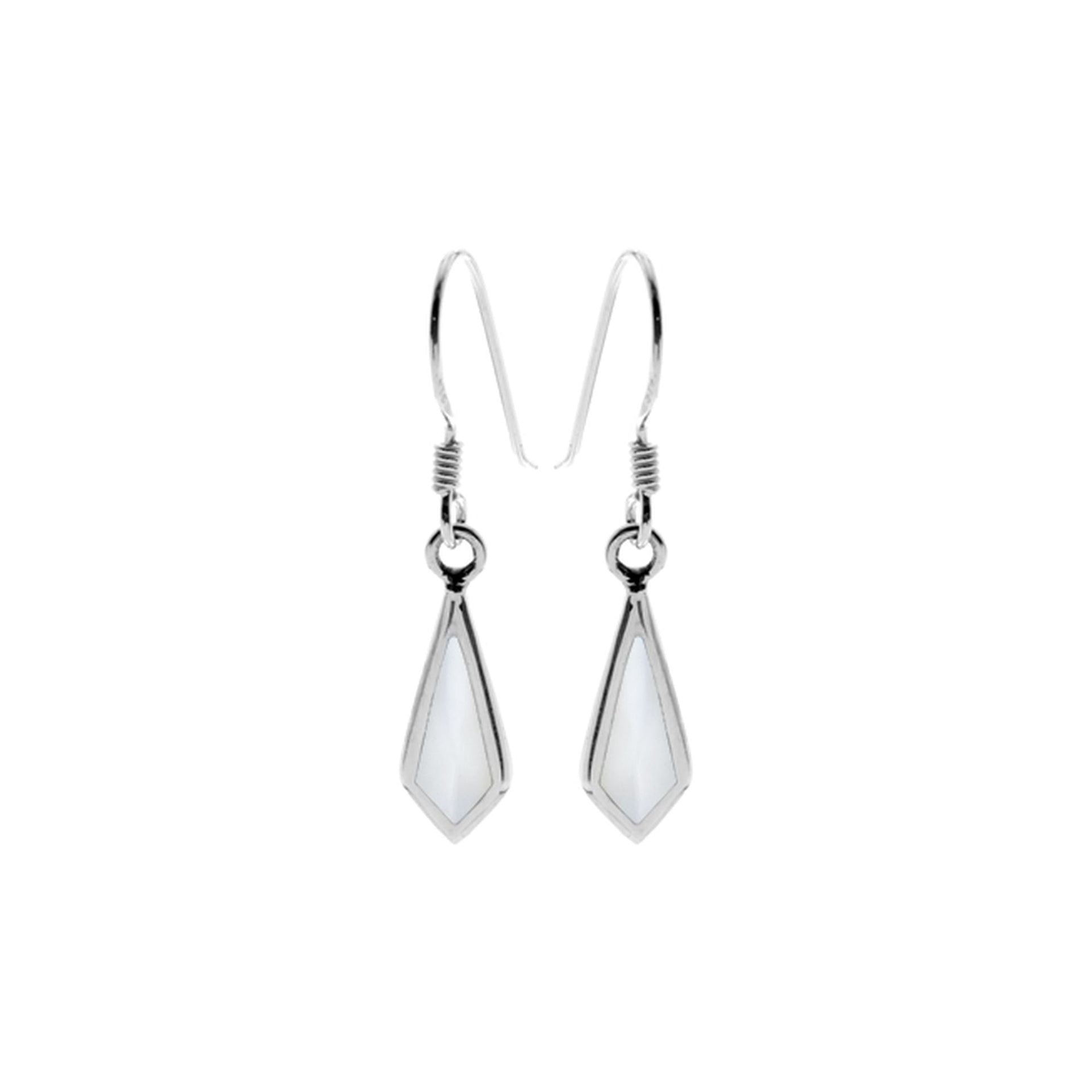 Smile dart-shaped mother of pearl earrings