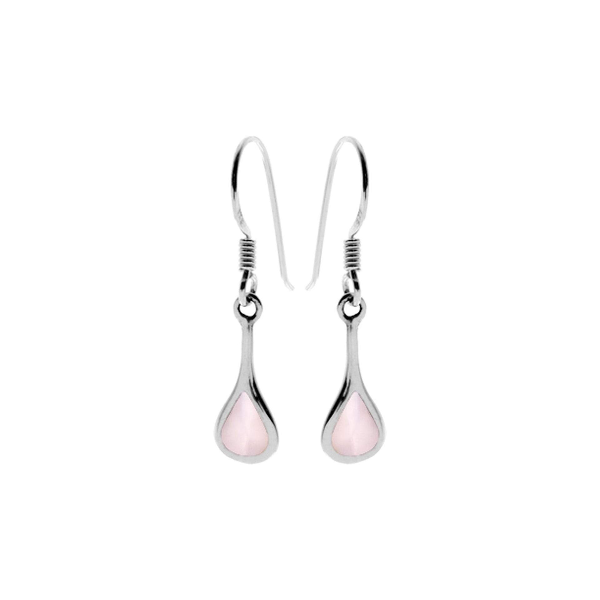 Smile extended pink mother of pearl teardrop earrings