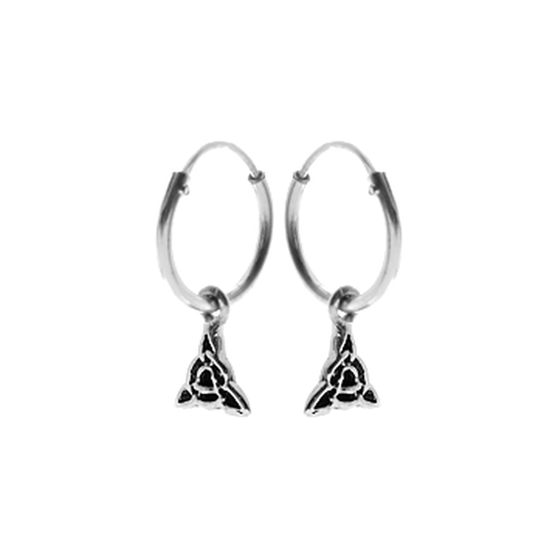 Smile hoop earrings with Celtic charm