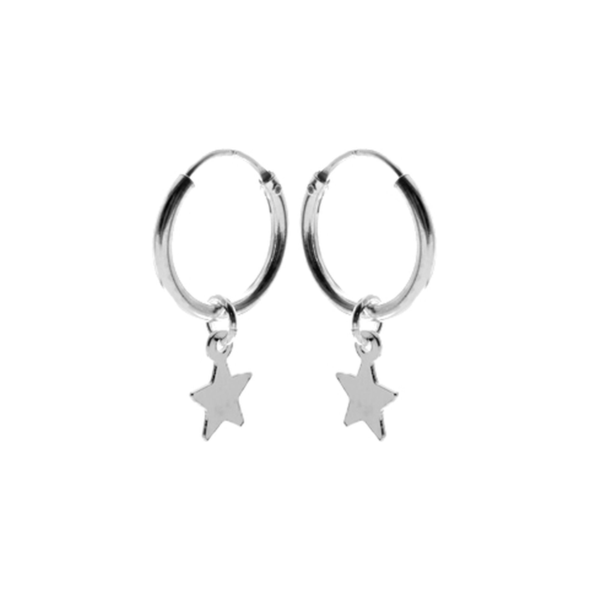 Smile hoop earrings with star charm