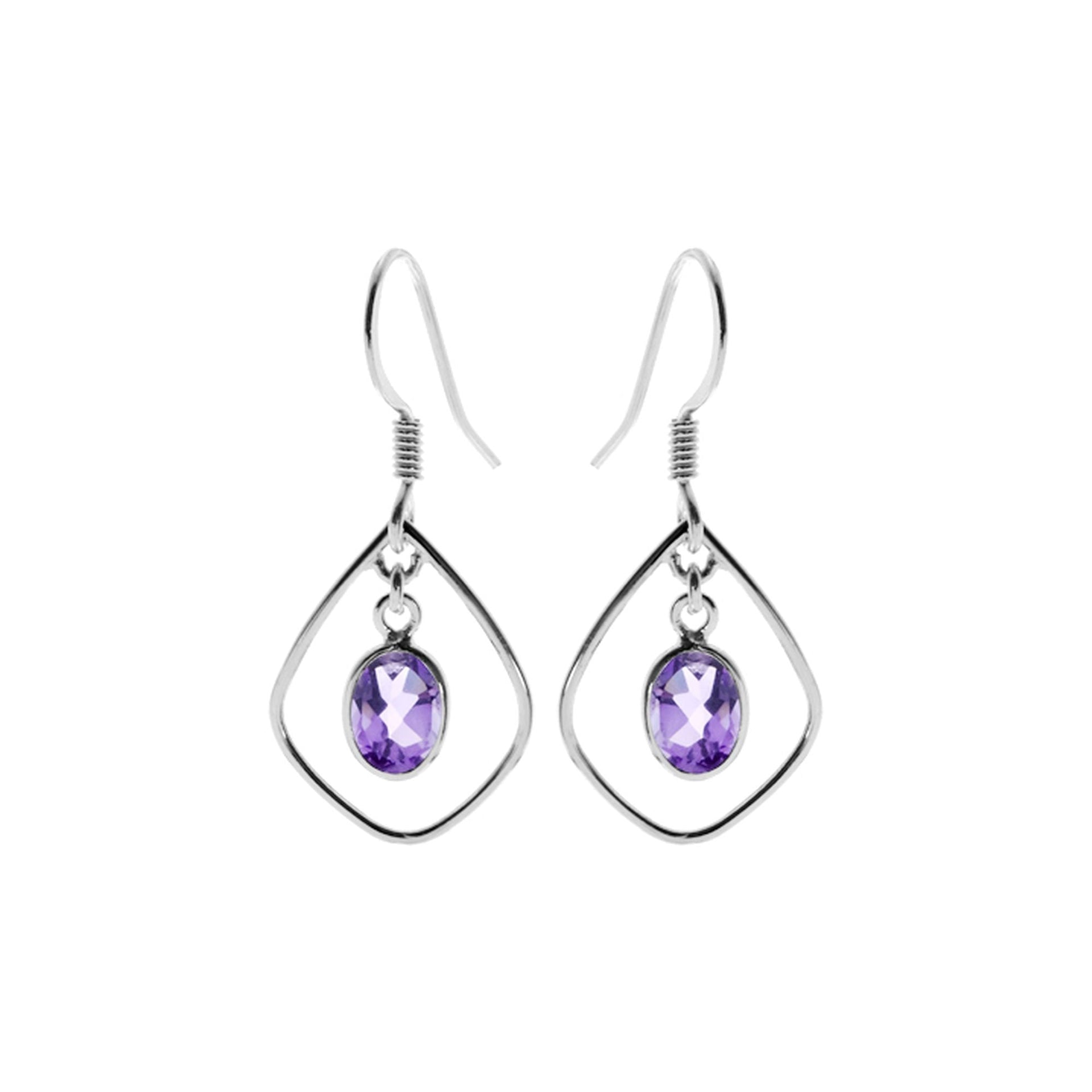 Ivy soft kite amethyst earrings