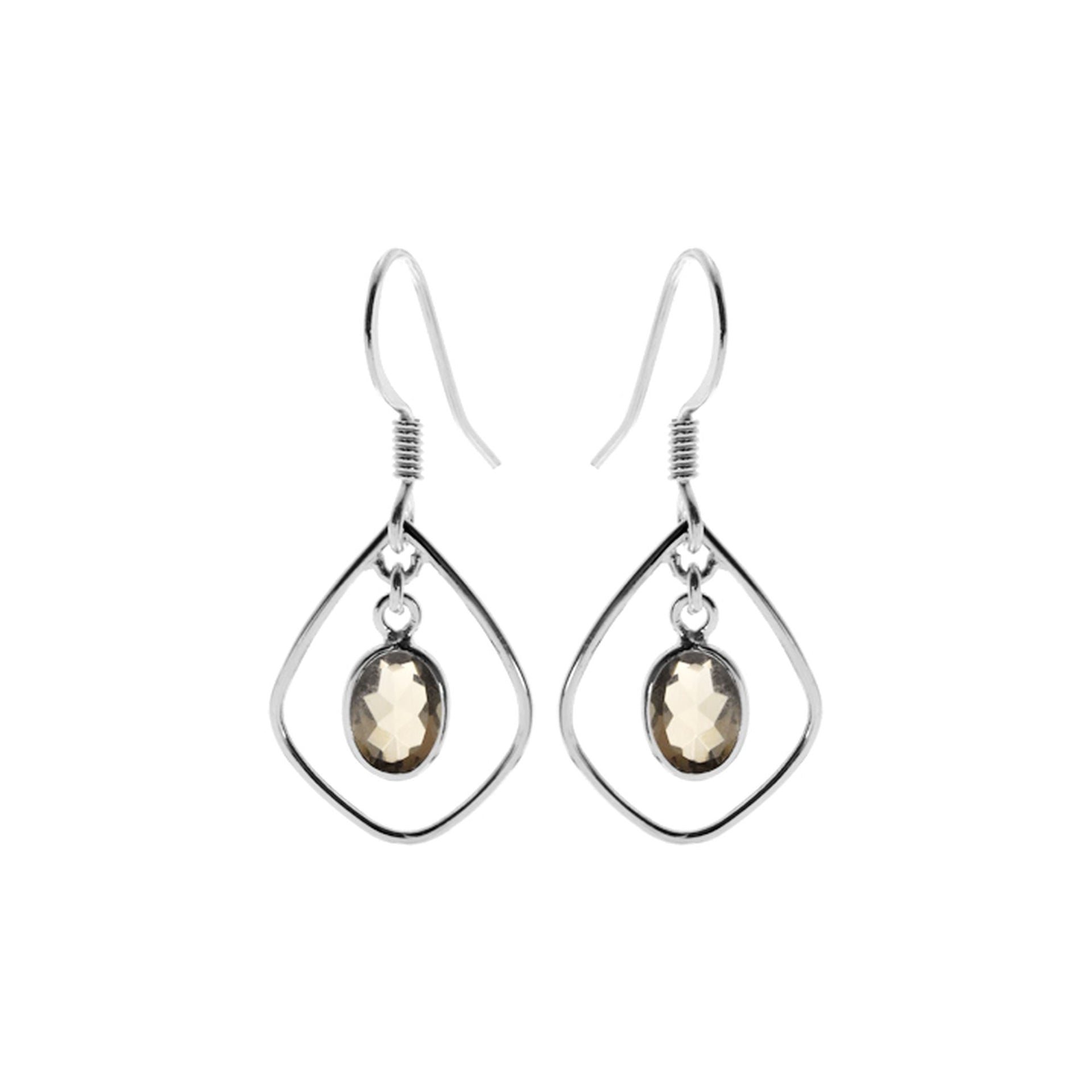 Ivy soft kite smokey quartz earrings