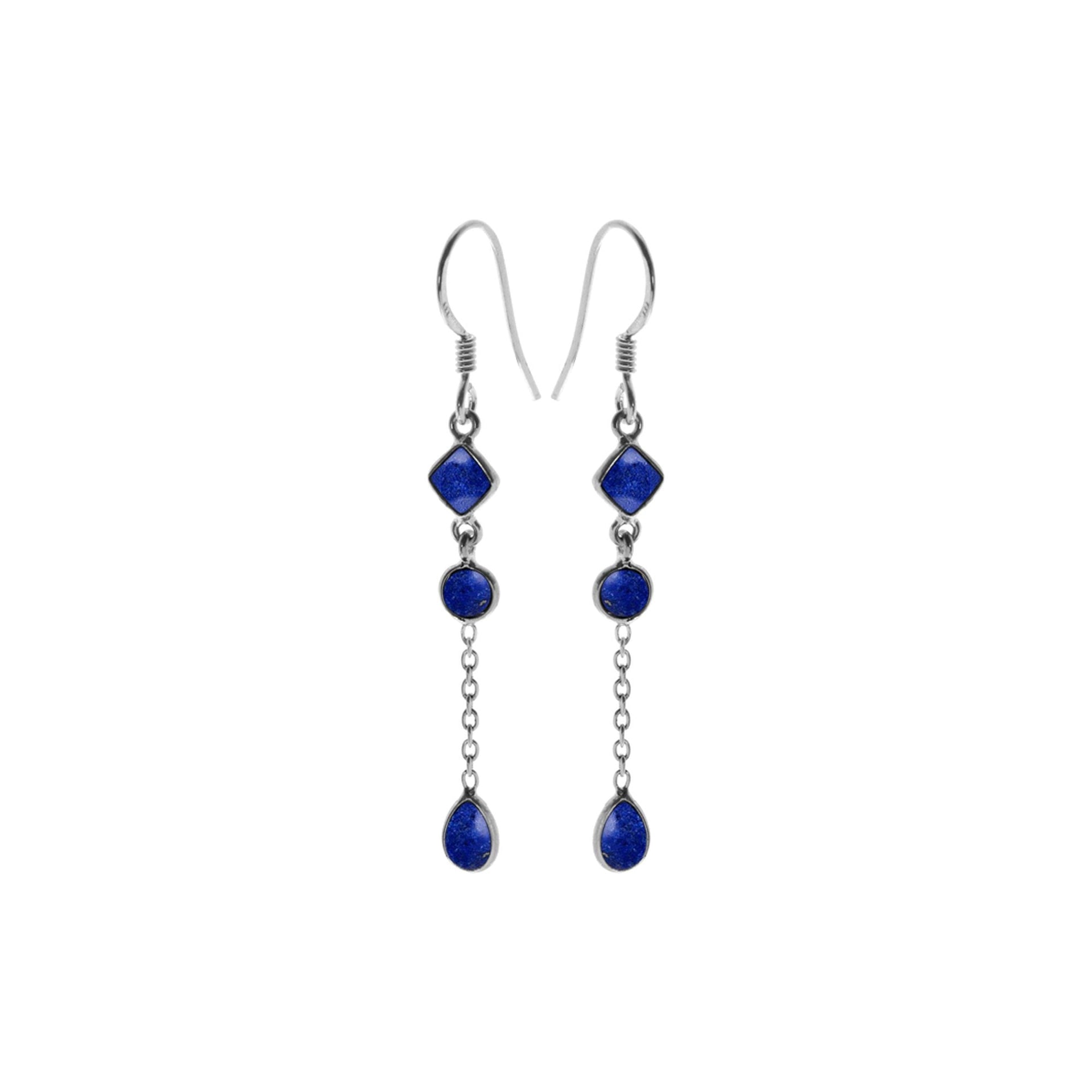 Bridget chain mix lapis earrings