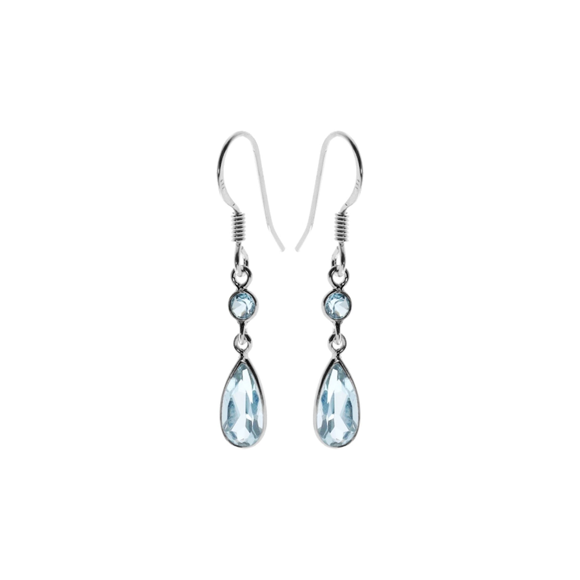 Bridget slender blue topaz earrings