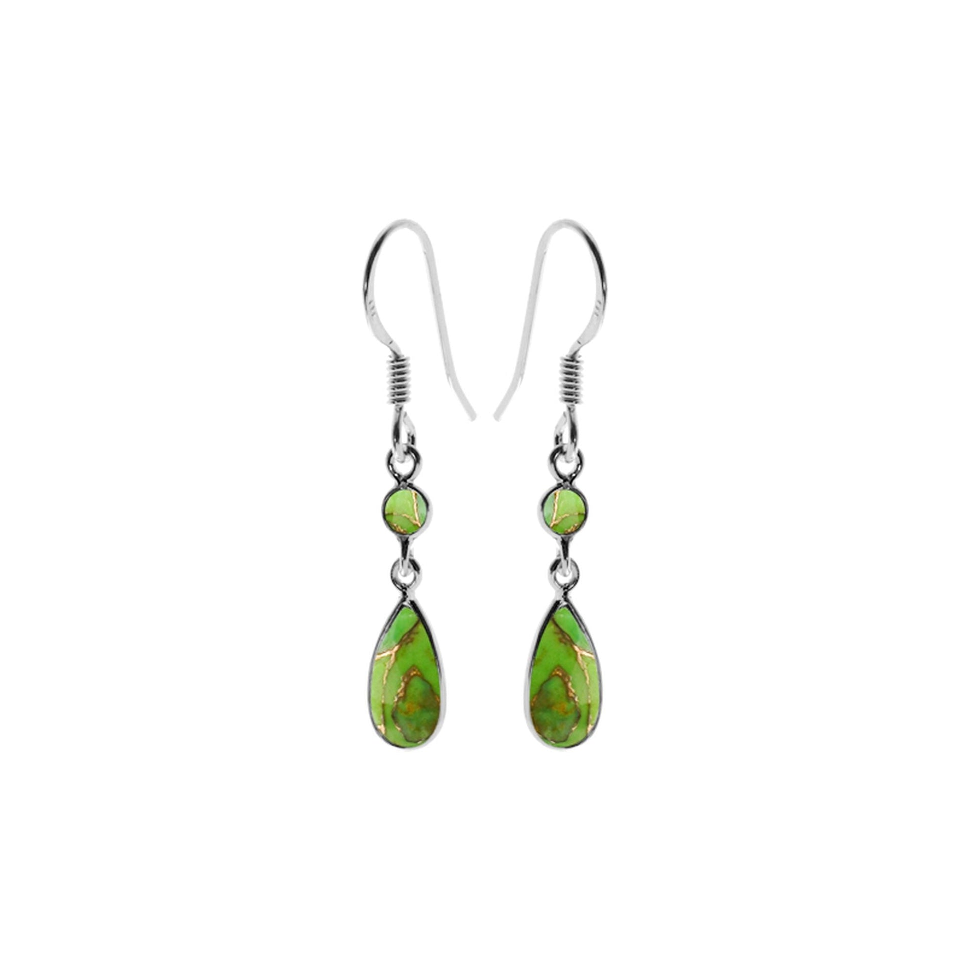 Bridget slender green mohave turquoise earrings