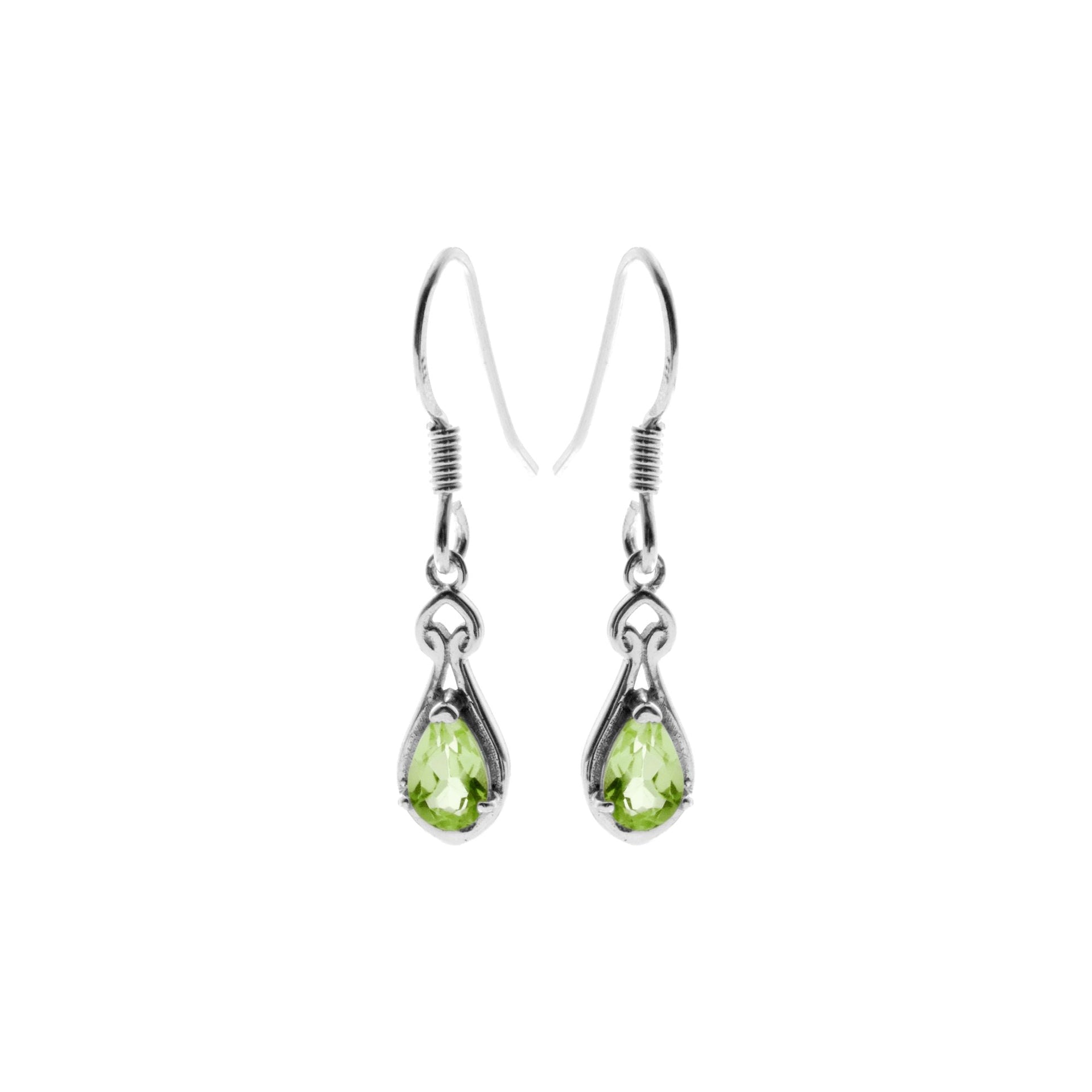 Kara framed teardrop peridot earrings