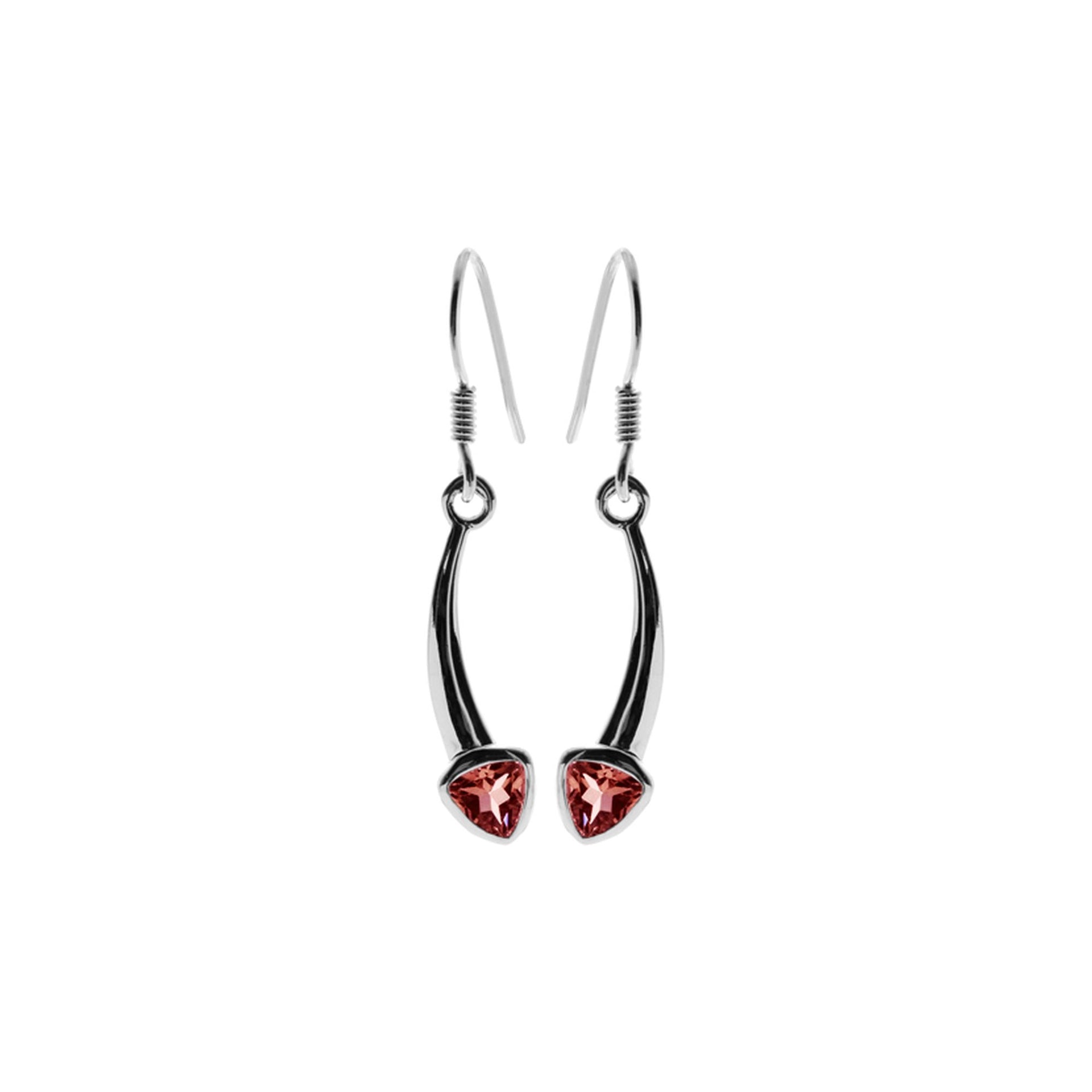 Samira garnet comet earrings