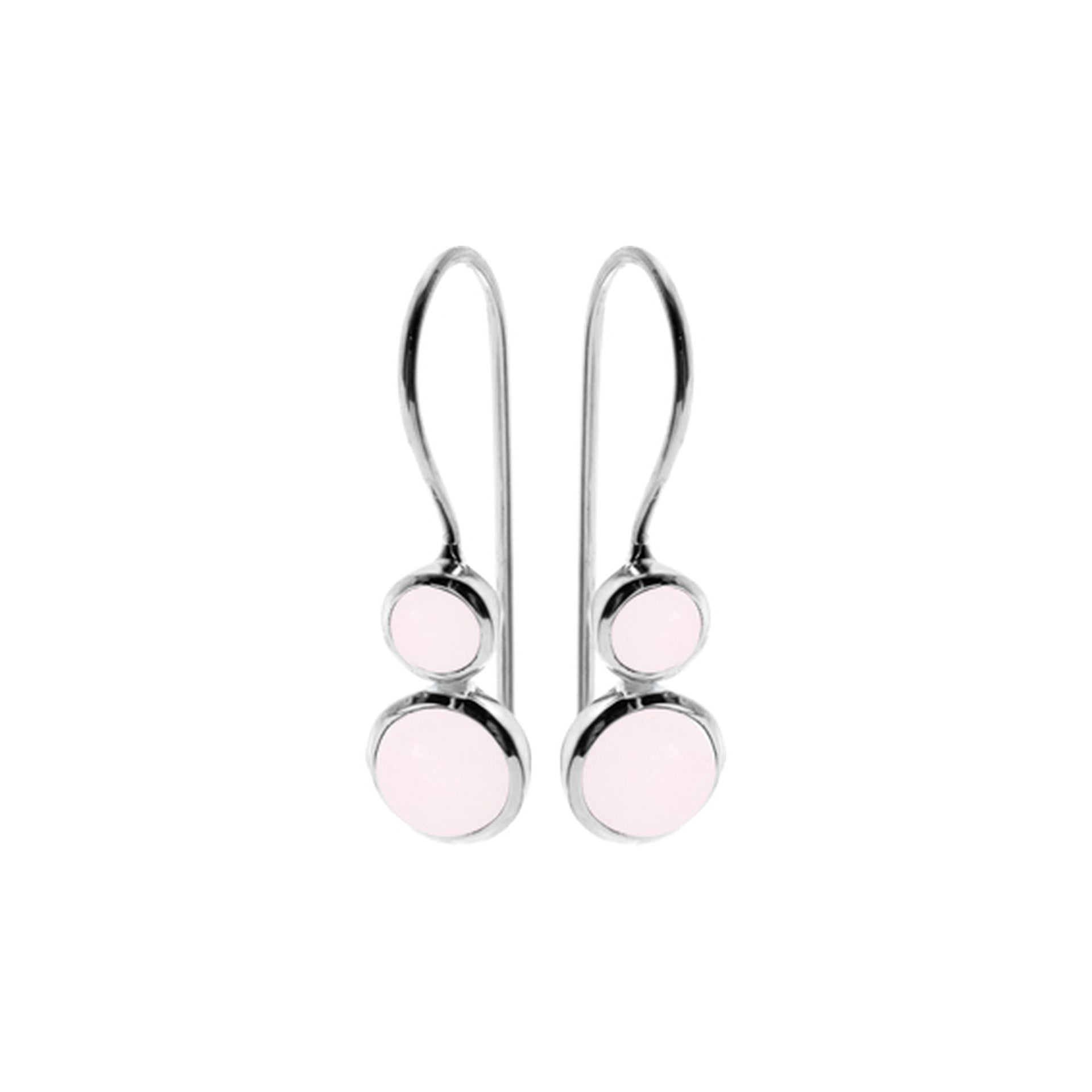 Samira double round rose quartz earrings