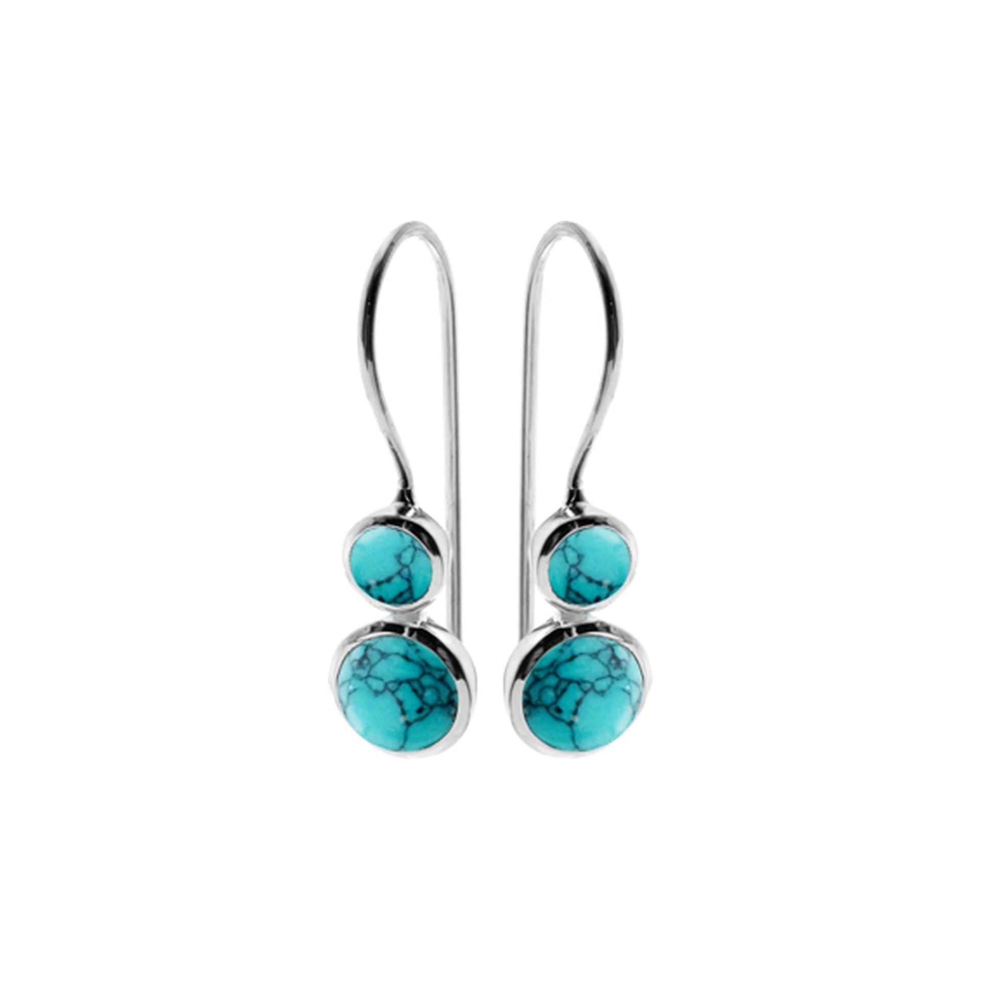 Samira double round turquoise earrings
