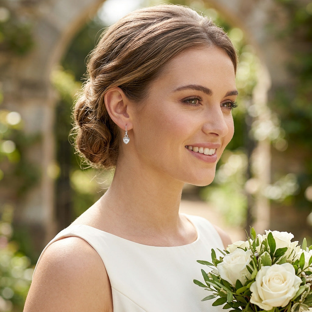 Kenzie CZ heart drop earrings
