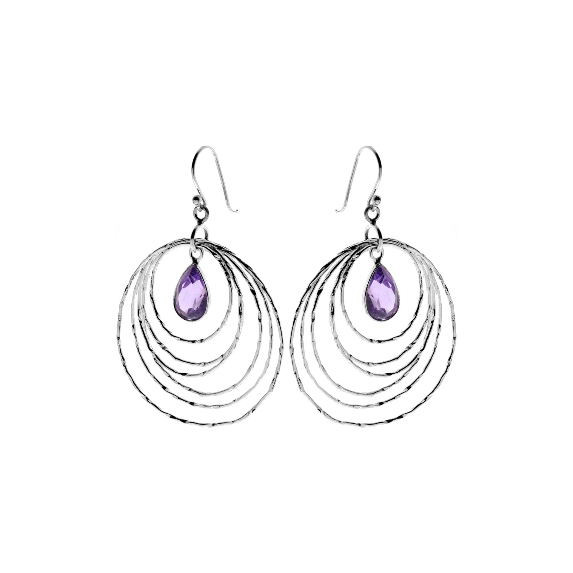 Chloe amethyst multi hoop earrings