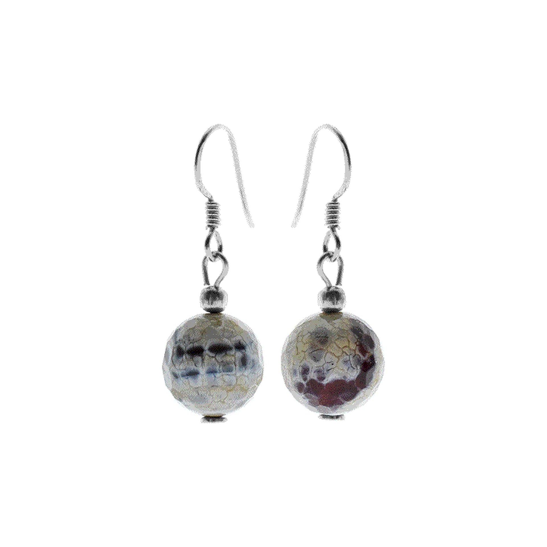 Chloe fire agate orb earrings