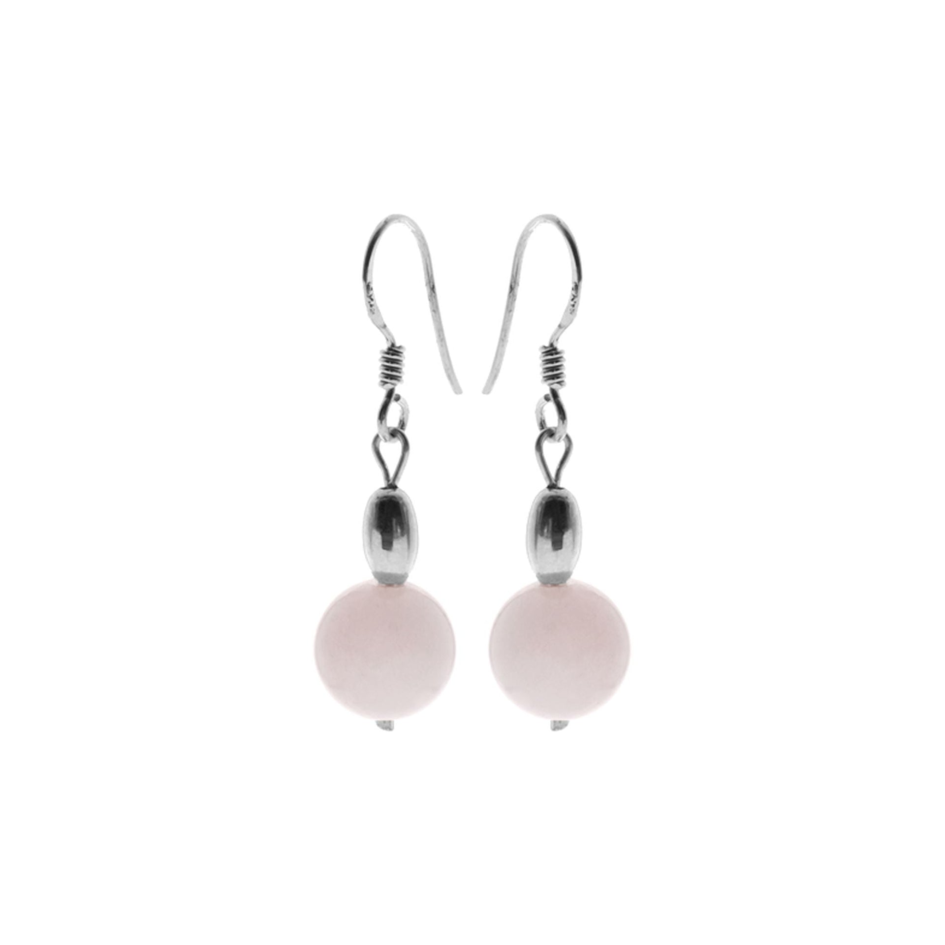 Chloe pink jade orb earrings