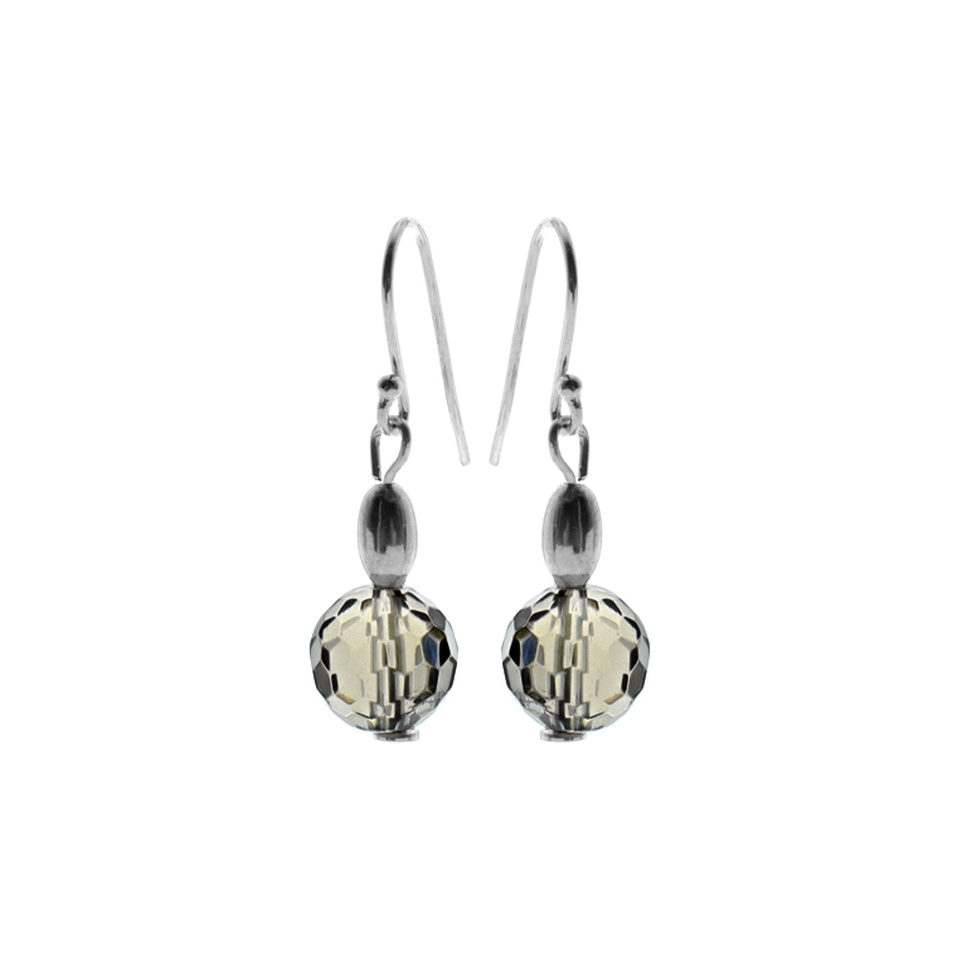 Chloe smokey quartz orb earrings