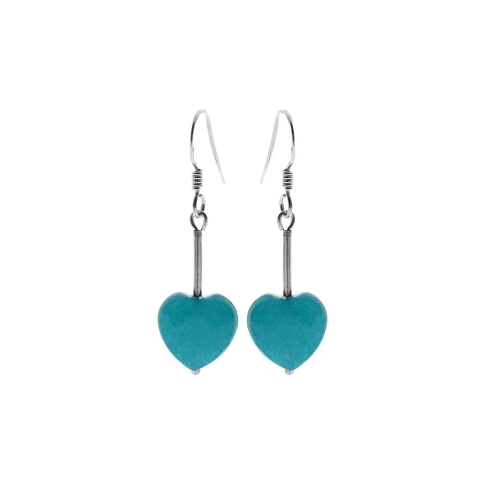 Chloe bar drop jade heart earrings