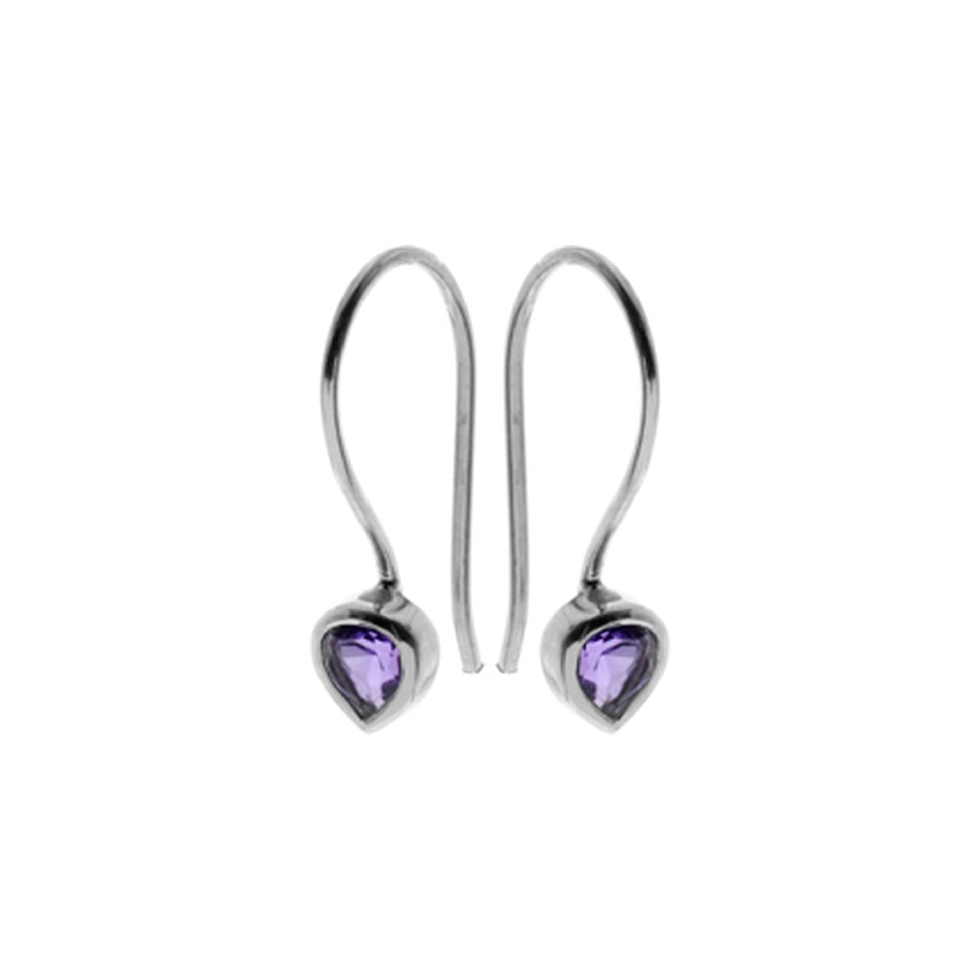 Bridget dainty teardrop amethyst earrings