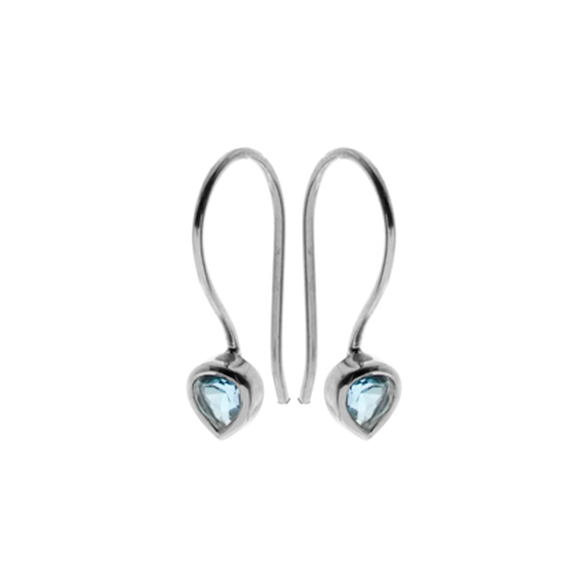Bridget dainty teardrop blue topaz earrings