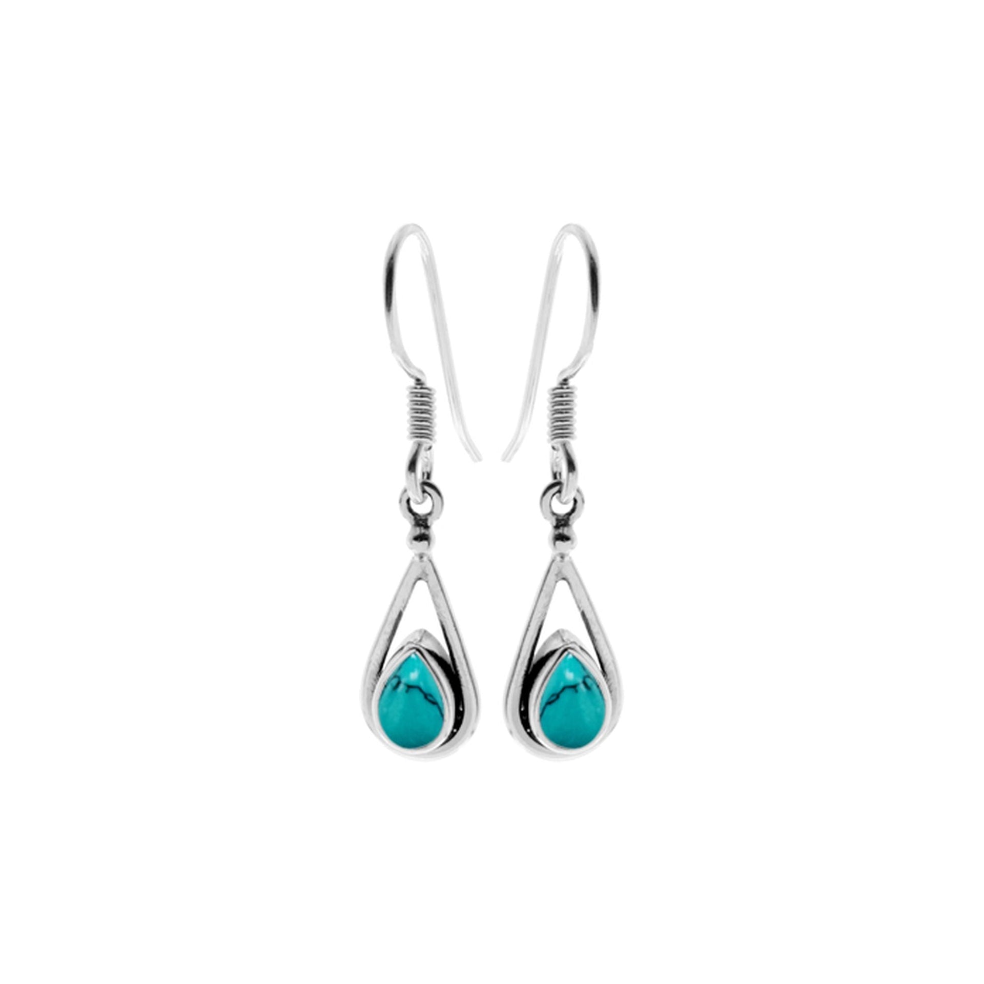 Bridget open teardrop turquoise earrings