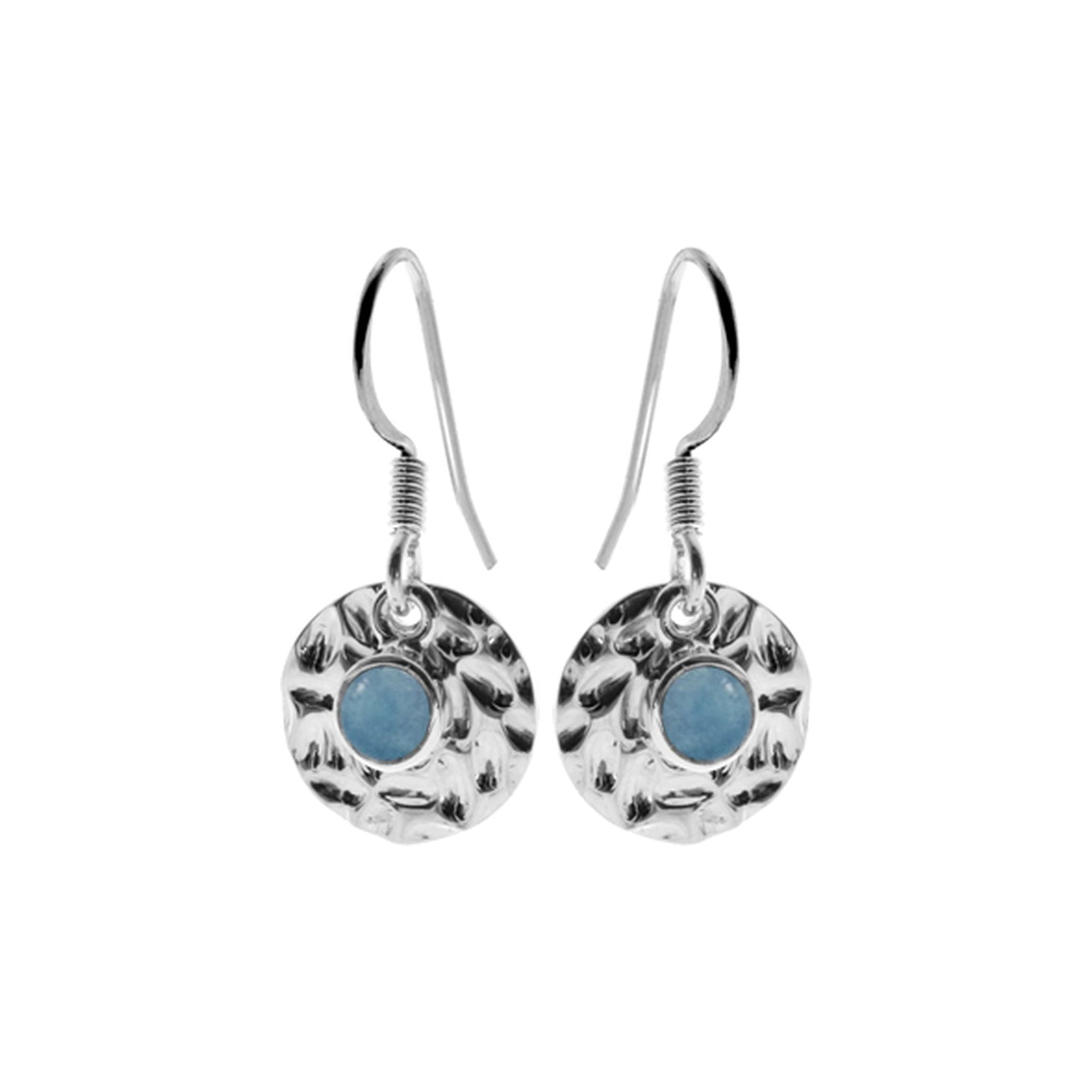 Lexi disc earrings with aquamarine