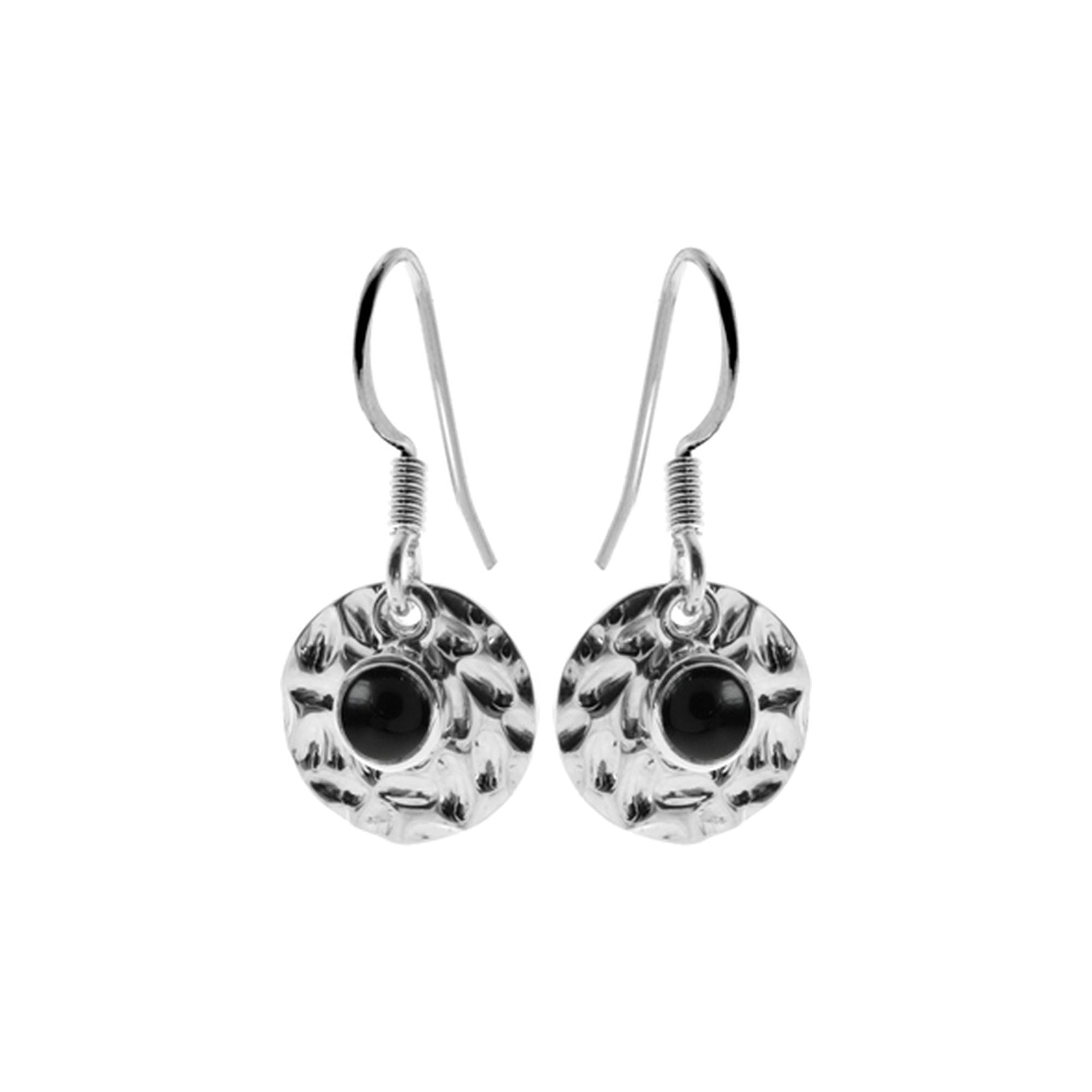 Lexi disc earrings with black onyx
