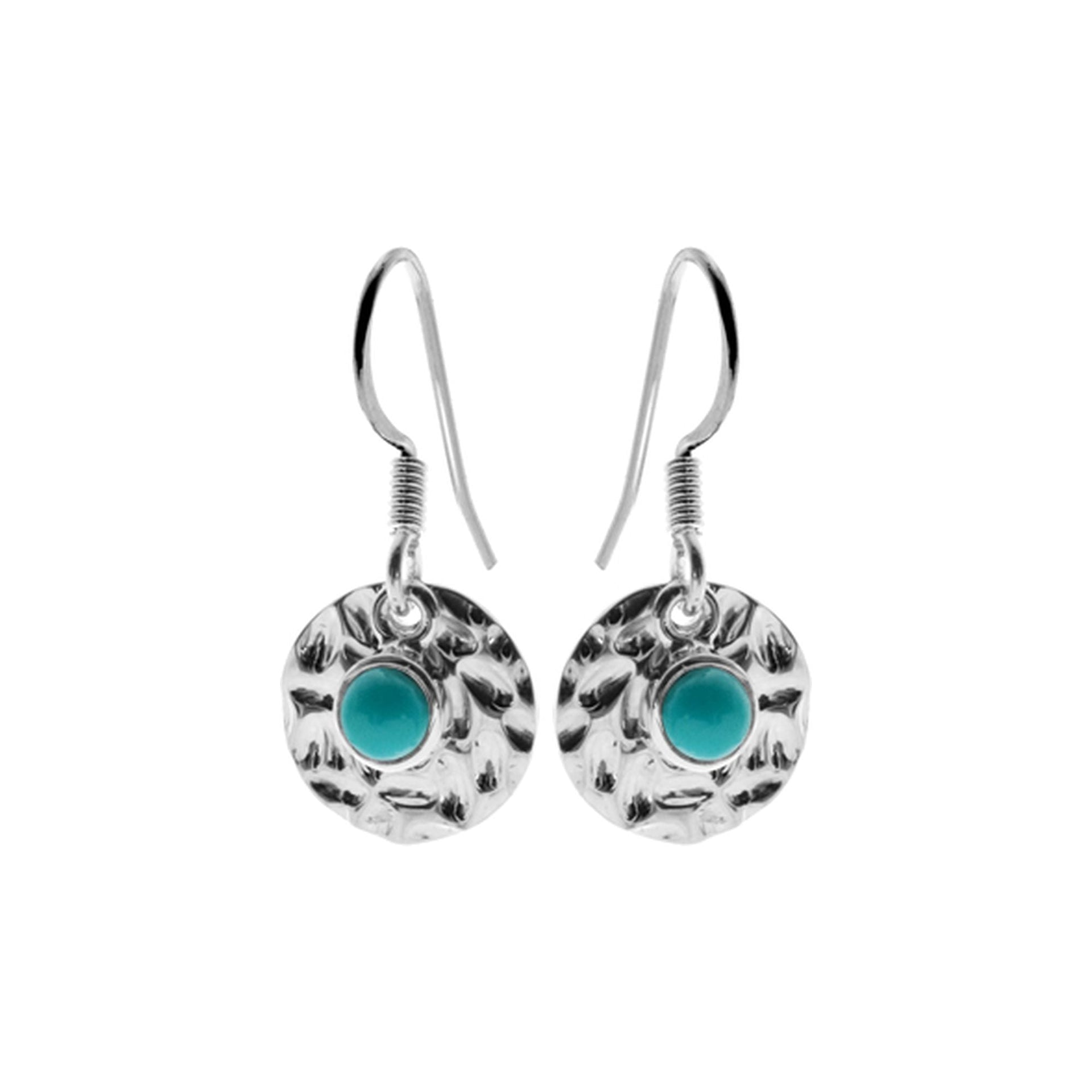 Lexi disc earrings with turquoise